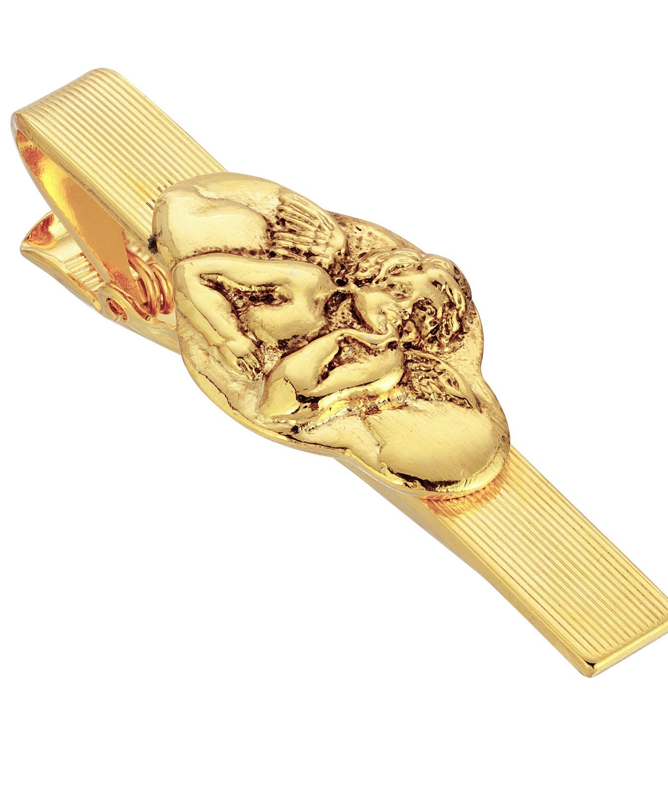 Symbols Of Faith Gold Tone Angel Tie Bar Clip