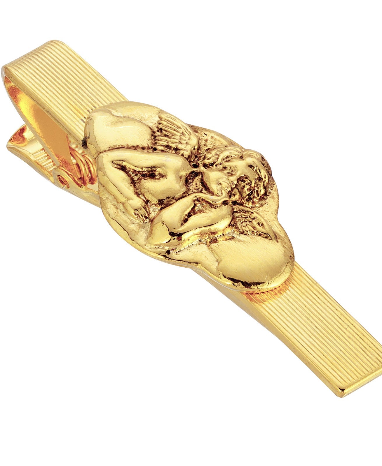 Symbols Of Faith Gold Tone Angel Tie Bar Clip