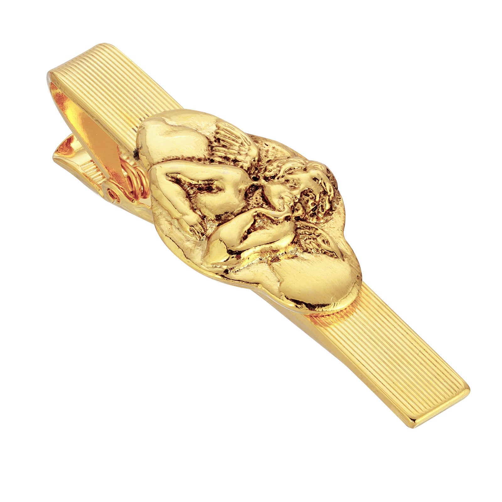 Symbols Of Faith Gold Tone Angel Tie Bar Clip