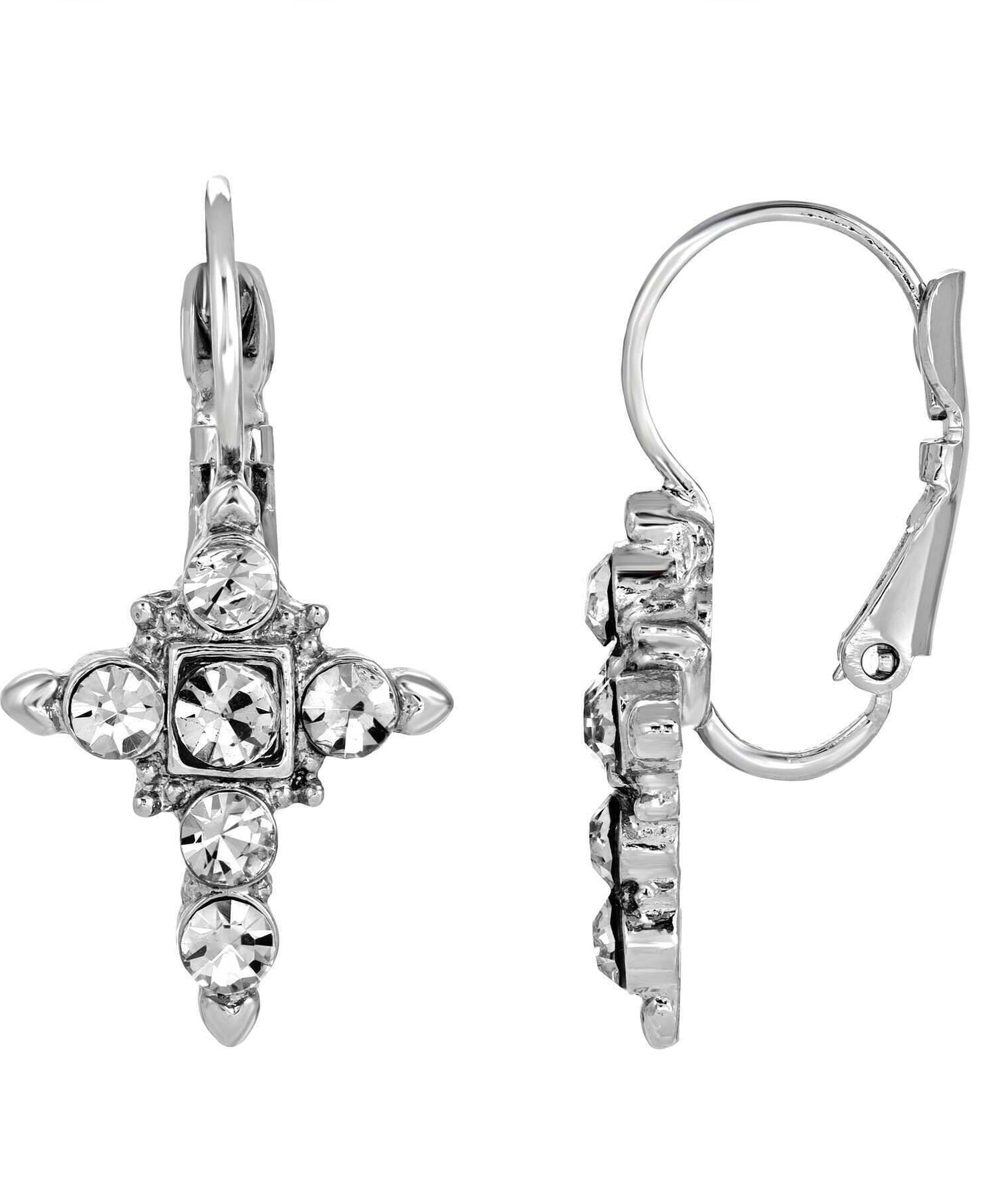 Symbols Of Faith Crystal Cross Earrings