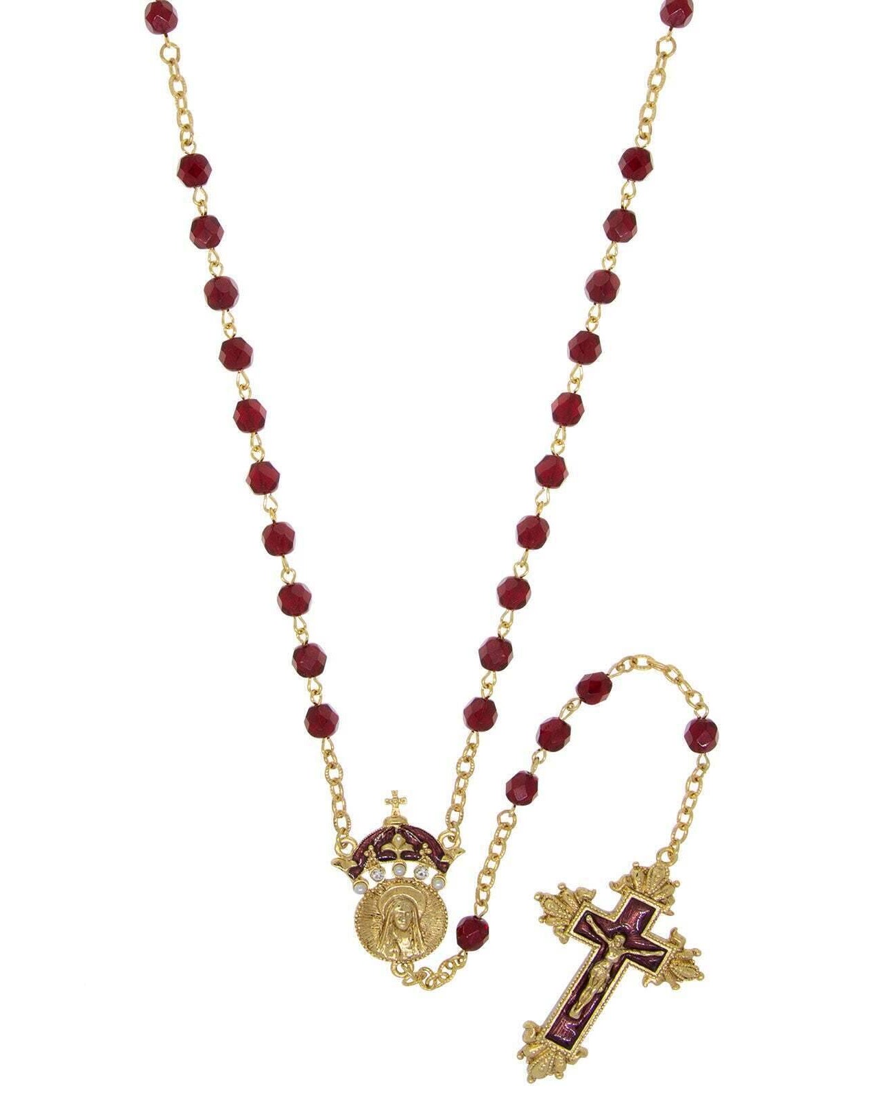 Symbols Of Faith Glass Beaded Hand Enamel King Of Kings Rosary