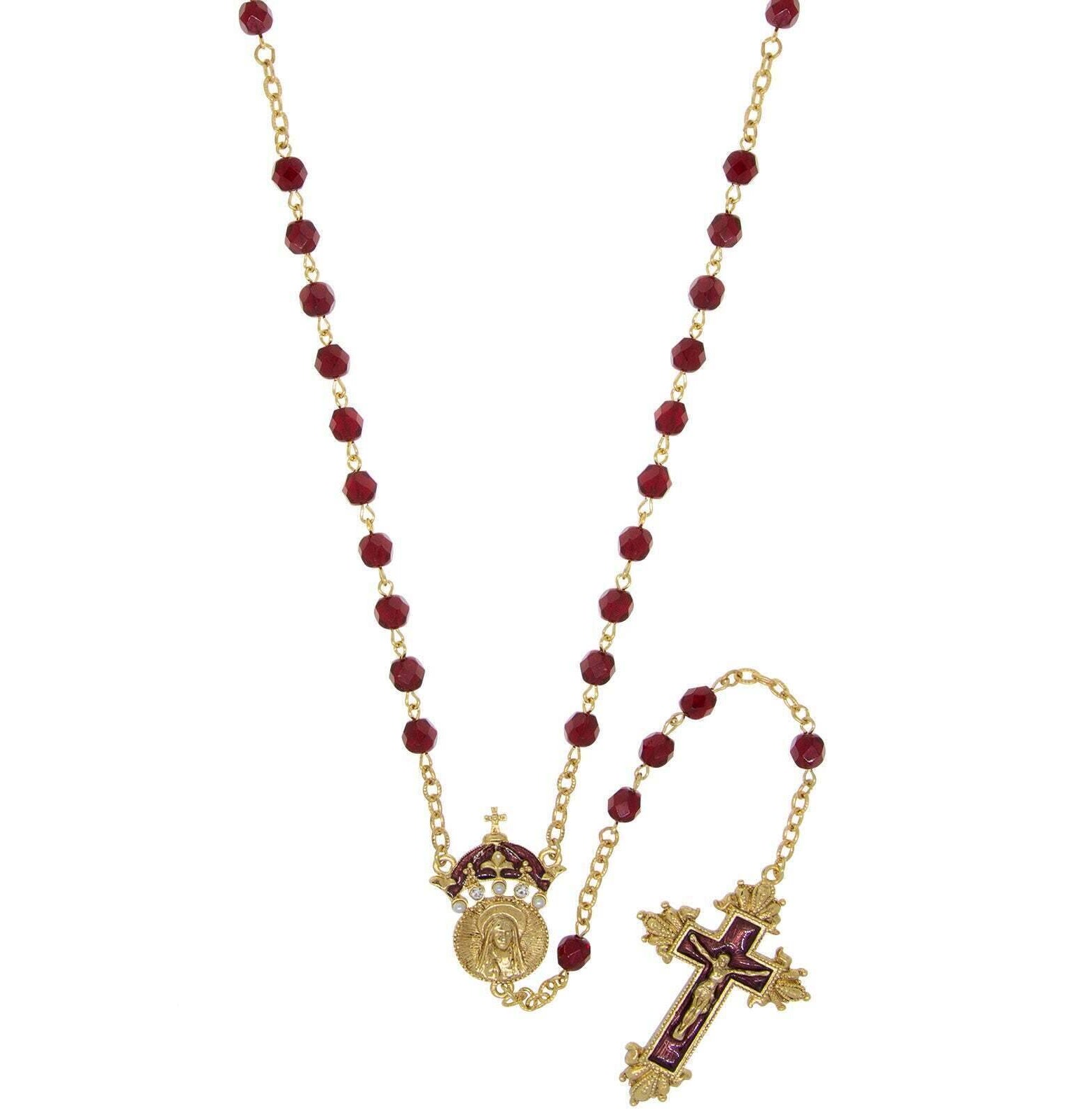 Symbols Of Faith Glass Beaded Hand Enamel King Of Kings Rosary