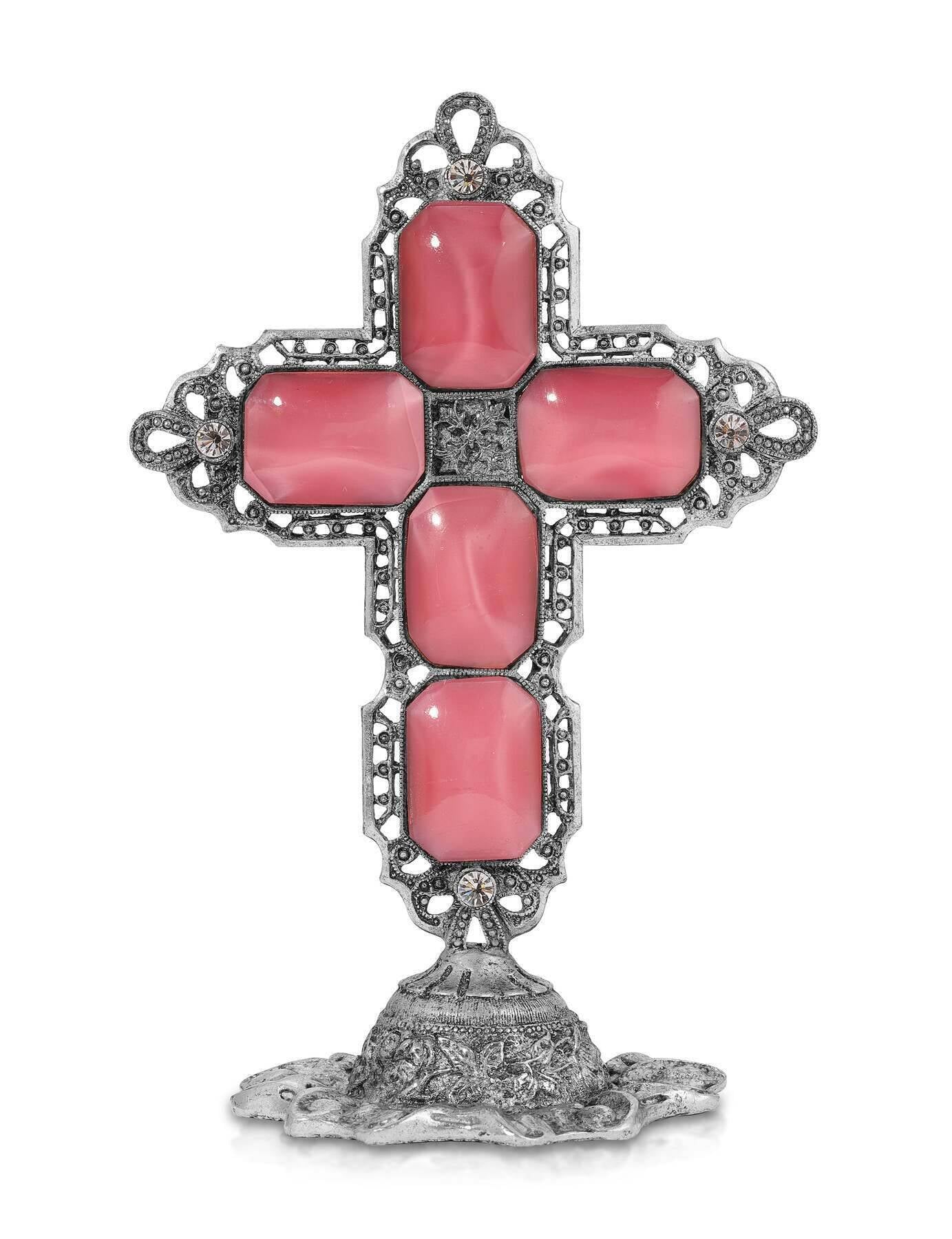 Symbols Of Faith Octagon Stone Cross Tabletop Stand