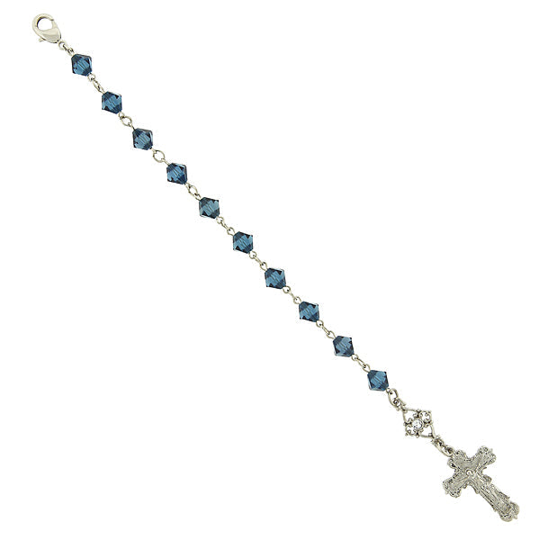 Symbols Of Faith Blue Crucifix Bracelet