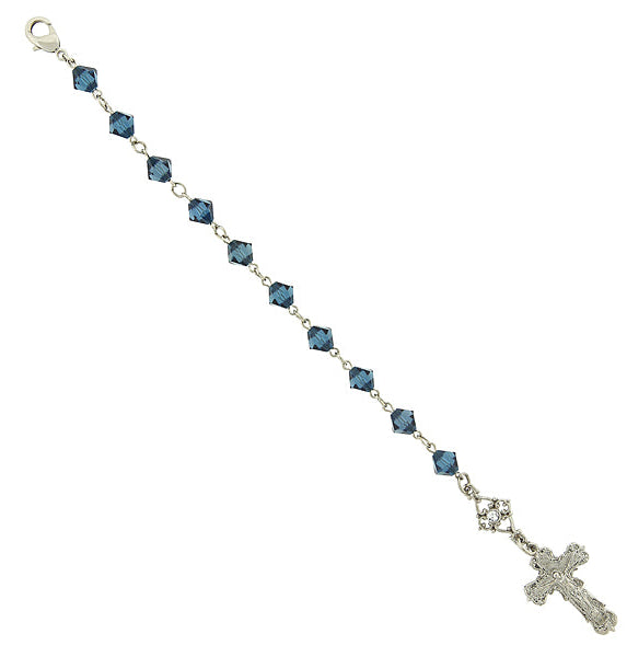 Symbols Of Faith Blue Crucifix Bracelet