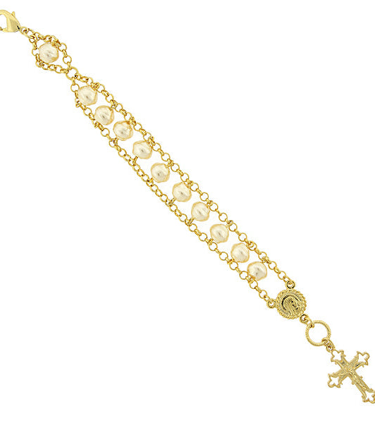 Symbols Of Faith Chain & Dangling Crucifix Bracelet