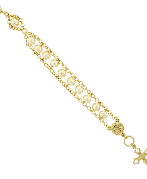 Symbols Of Faith Chain & Dangling Crucifix Bracelet