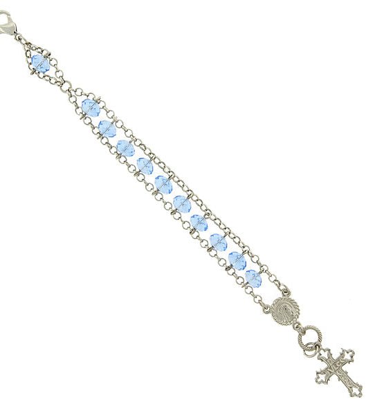 Symbols Of Faith Chain & Dangling Crucifix Bracelet