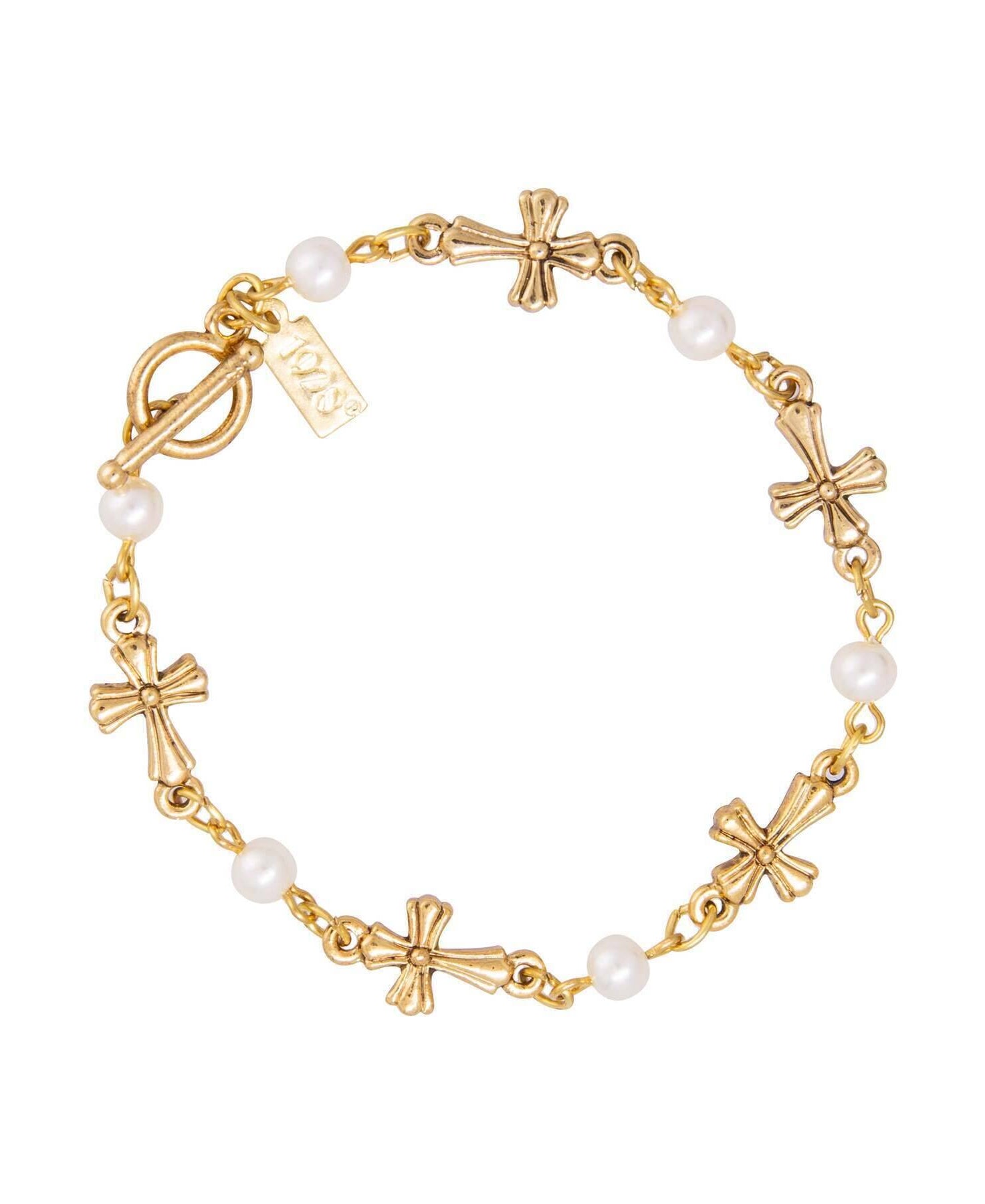 Symbols Of Faith Cross Chain Link Toggle Bracelet