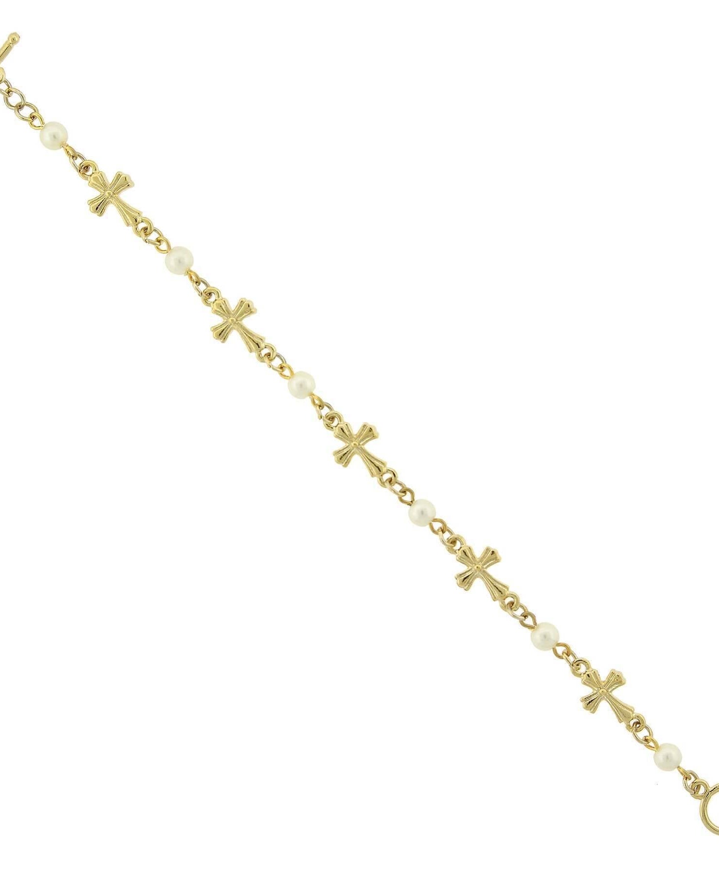 Symbols Of Faith Cross Chain Link Toggle Bracelet