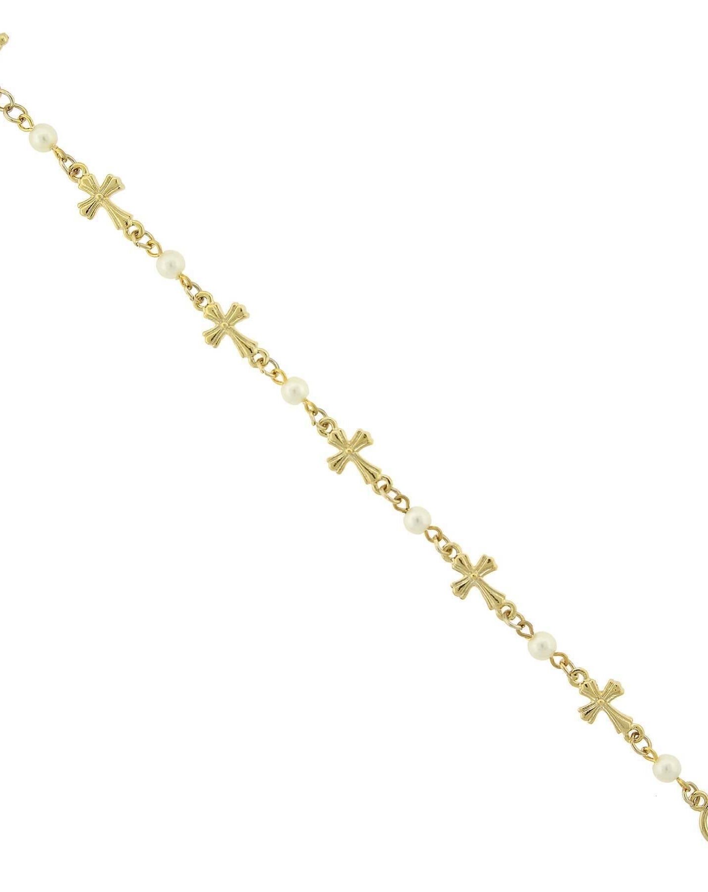 Symbols Of Faith Cross Chain Link Toggle Bracelet