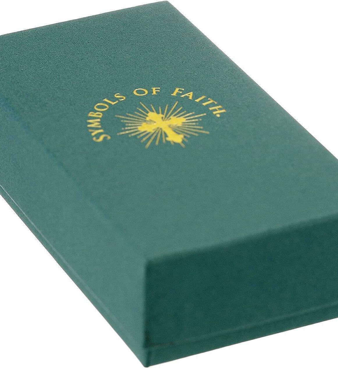 Symbols Of Faith Red Enamel Swing Open Pendant Enclosed Reliquary Crucifix Necklace 30"