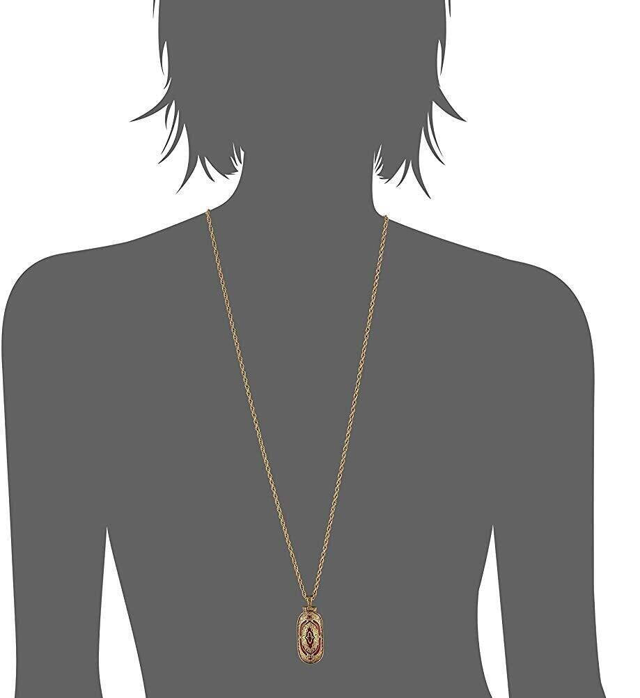 Symbols Of Faith Red Enamel Swing Open Pendant Enclosed Reliquary Crucifix Necklace 30"