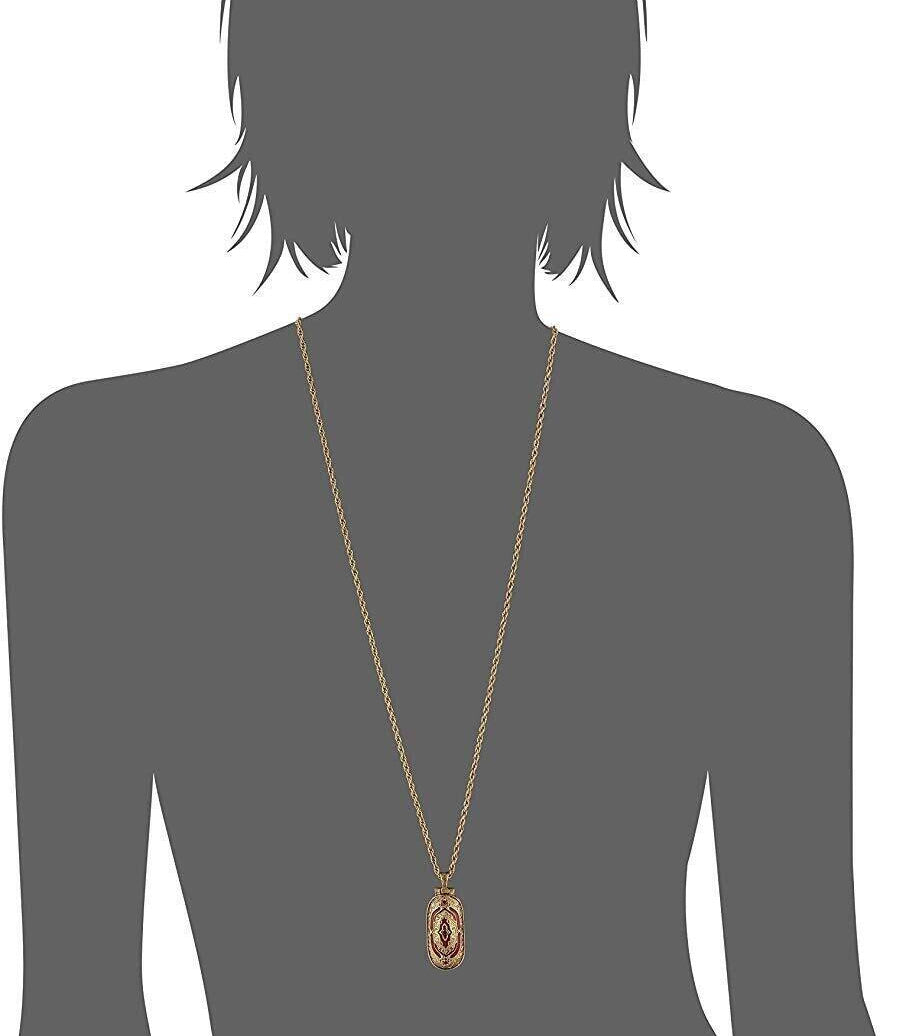 Symbols Of Faith Red Enamel Swing Open Pendant Enclosed Reliquary Crucifix Necklace 30"