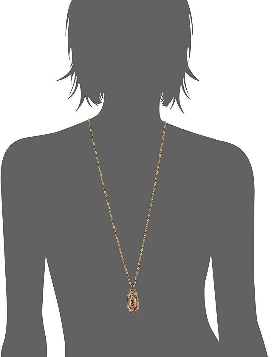 Symbols Of Faith Red Enamel Swing Open Pendant Enclosed Reliquary Crucifix Necklace 30"