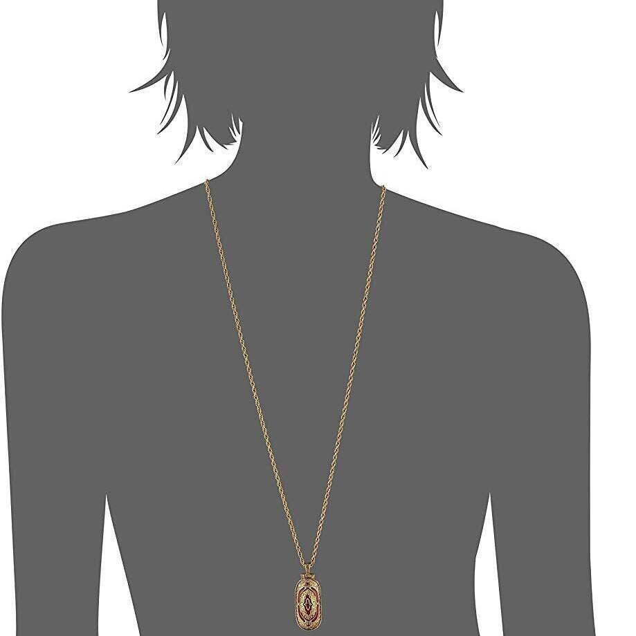 Symbols Of Faith Red Enamel Swing Open Pendant Enclosed Reliquary Crucifix Necklace 30"