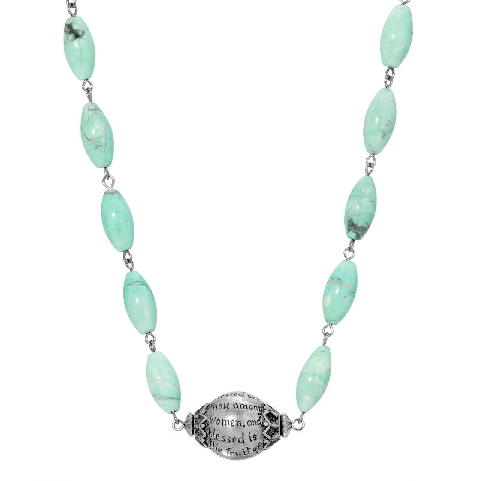 Symbols Of Faith Hail Mary Beaded Prayer Necklace 15" + 3" Extender