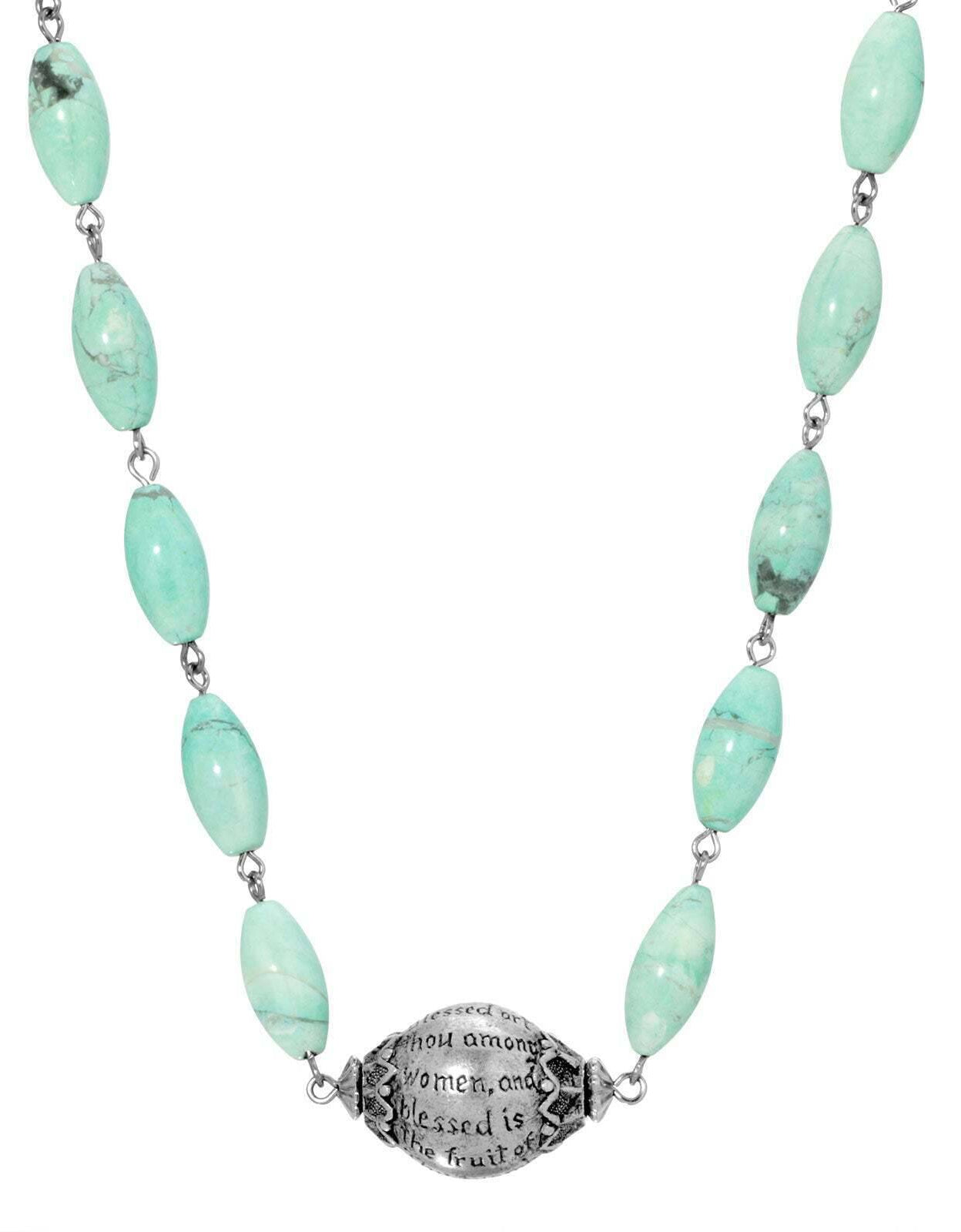 Symbols Of Faith Hail Mary Beaded Prayer Necklace 15" + 3" Extender