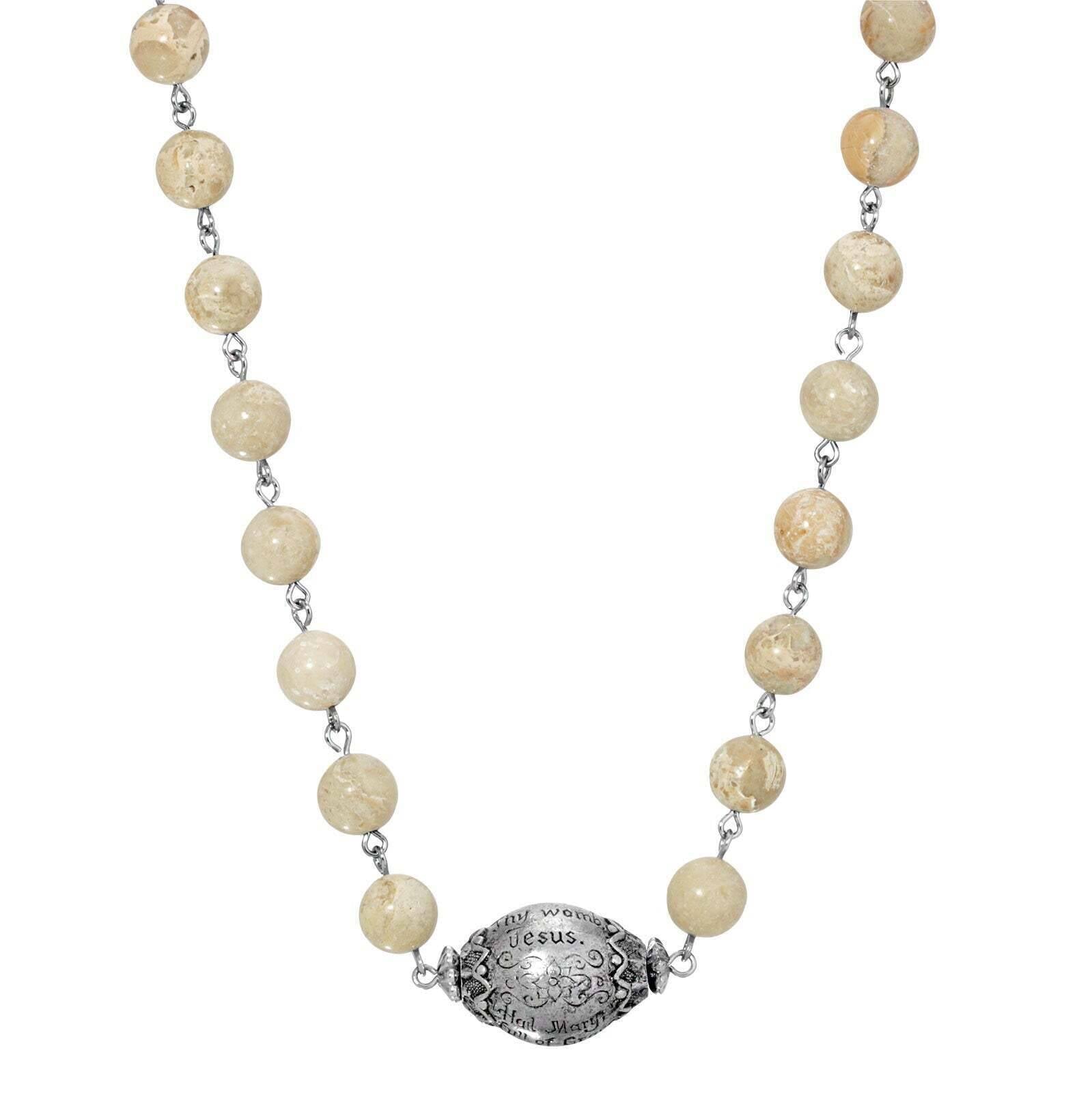 Symbols Of Faith Hail Mary Beaded Prayer Necklace 15" + 3" Extender