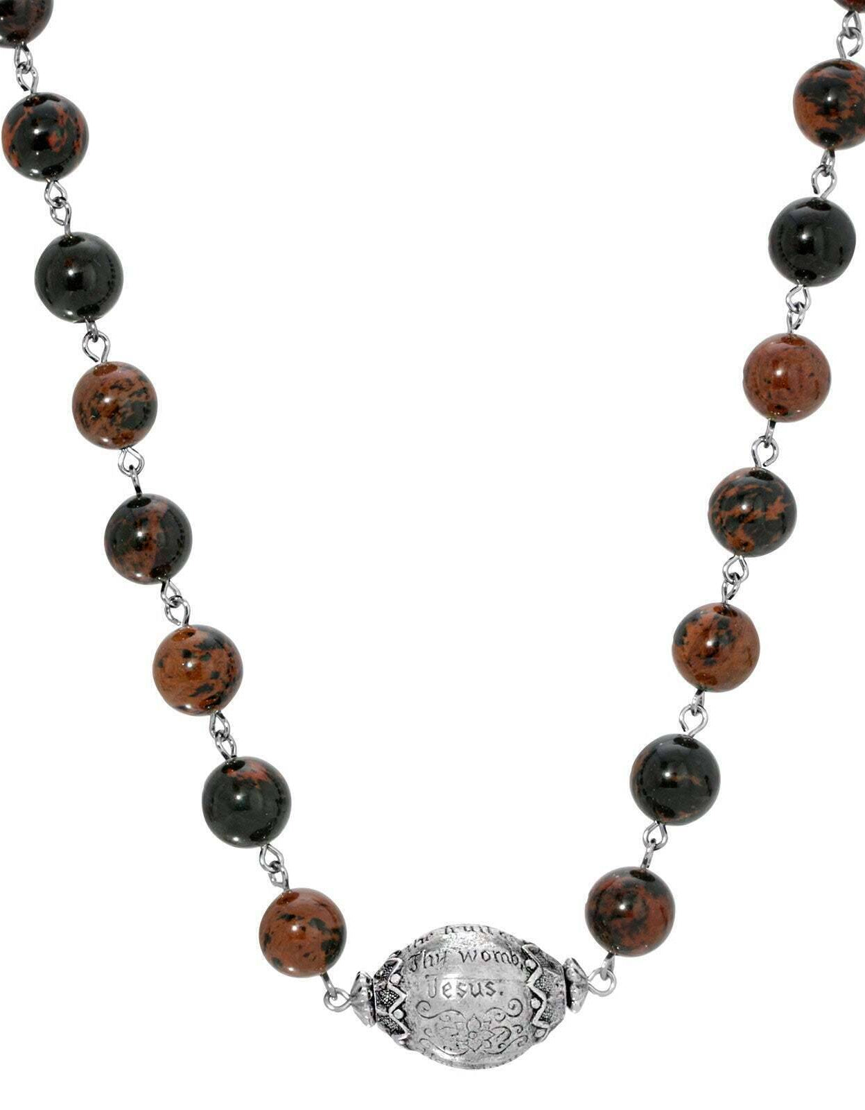 Symbols Of Faith Hail Mary Beaded Prayer Necklace 15" + 3" Extender