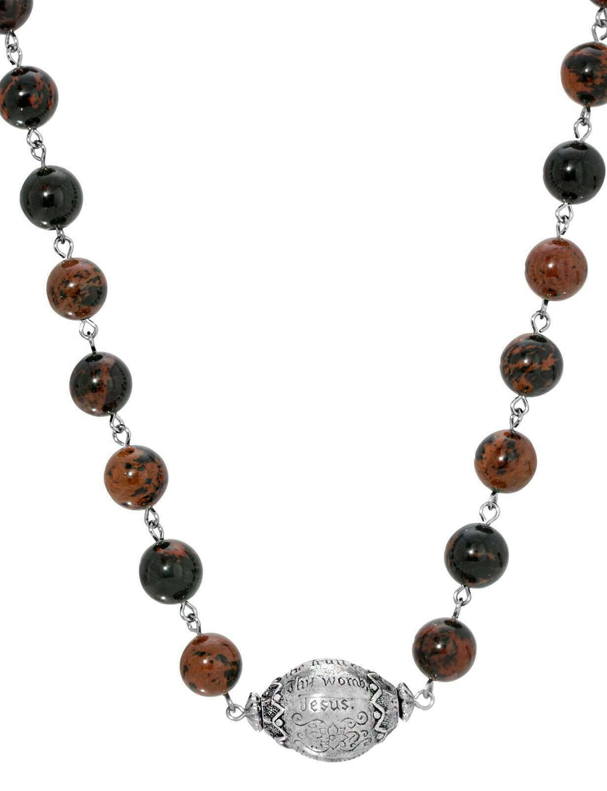 Symbols Of Faith Hail Mary Beaded Prayer Necklace 15" + 3" Extender