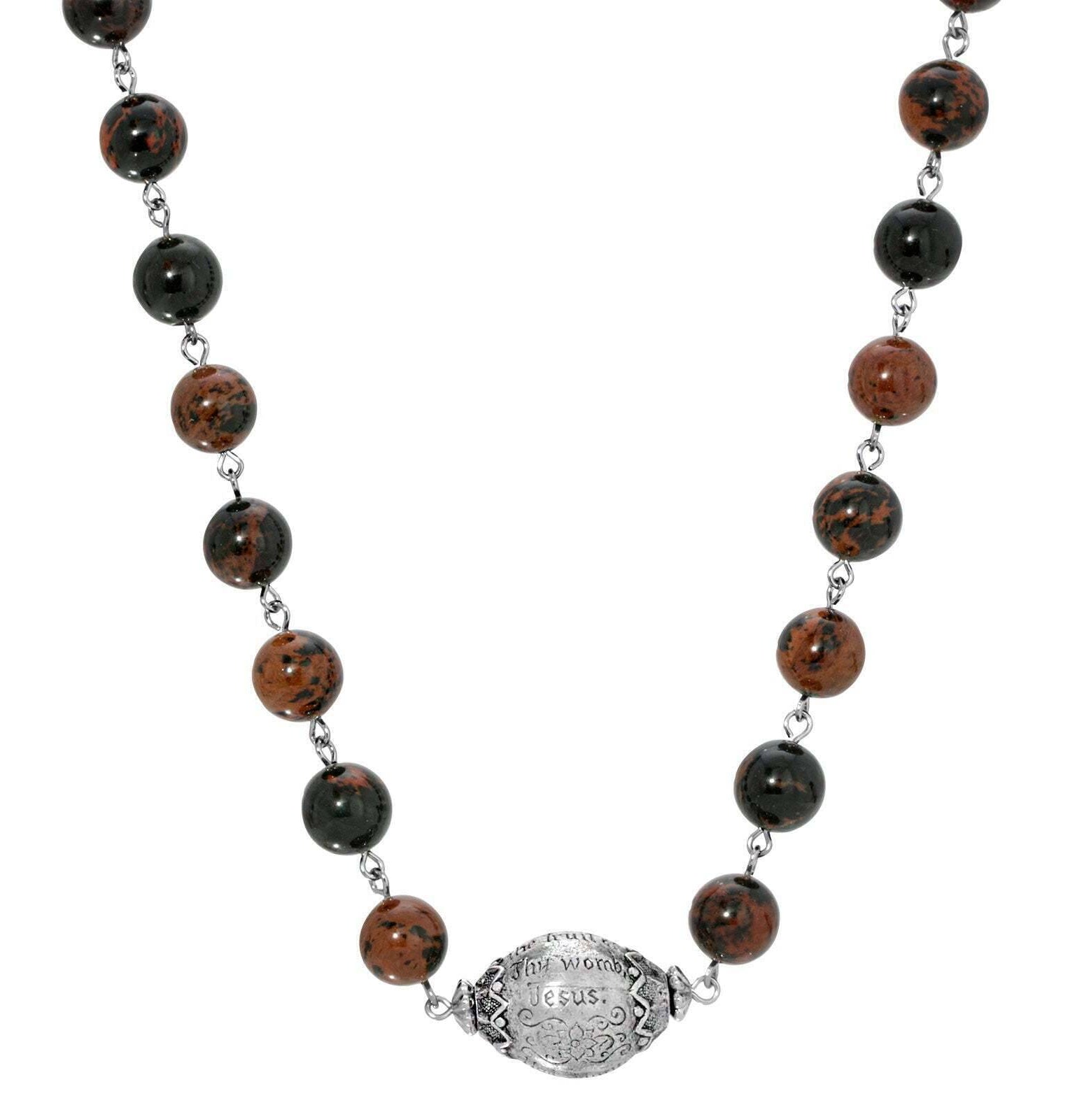 Symbols Of Faith Hail Mary Beaded Prayer Necklace 15" + 3" Extender