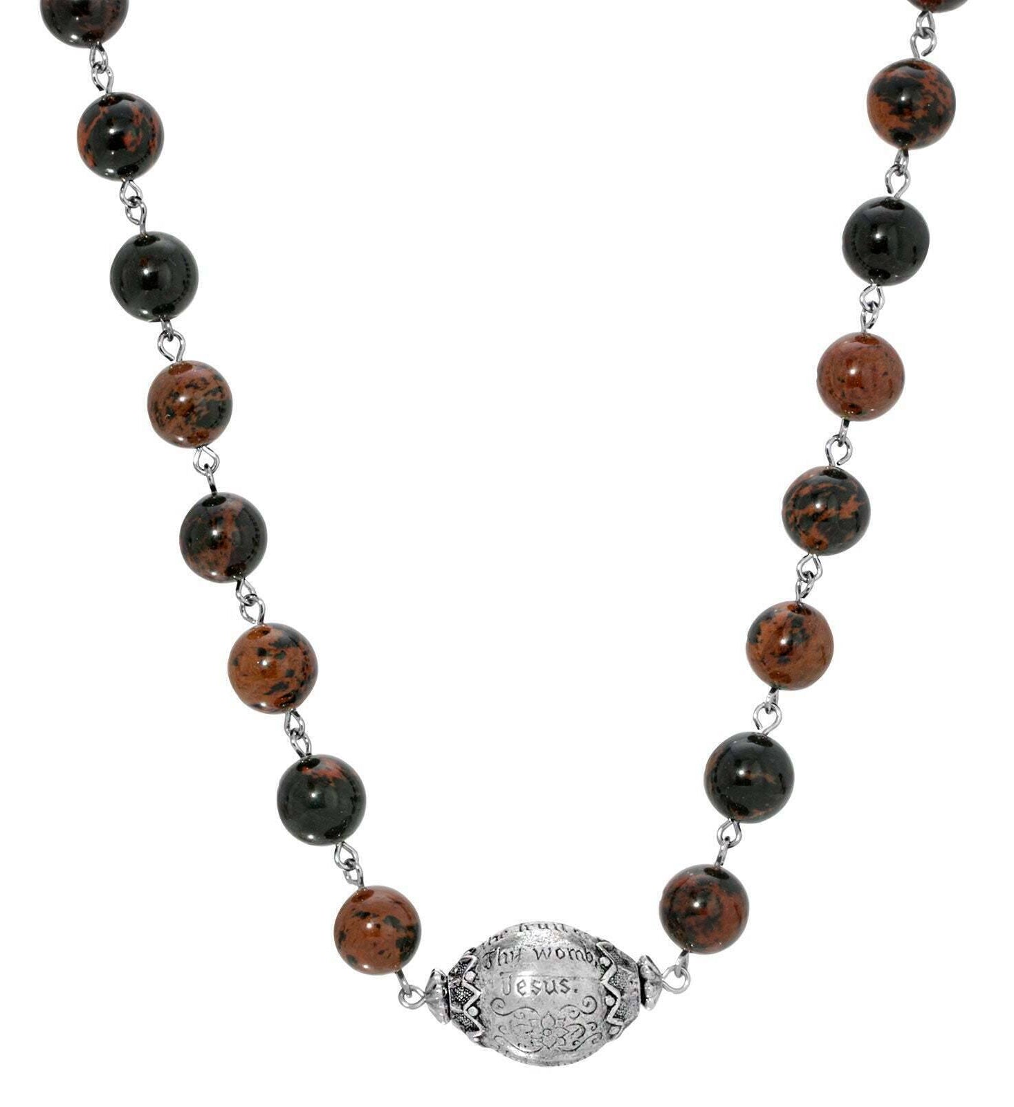 Symbols Of Faith Hail Mary Beaded Prayer Necklace 15" + 3" Extender