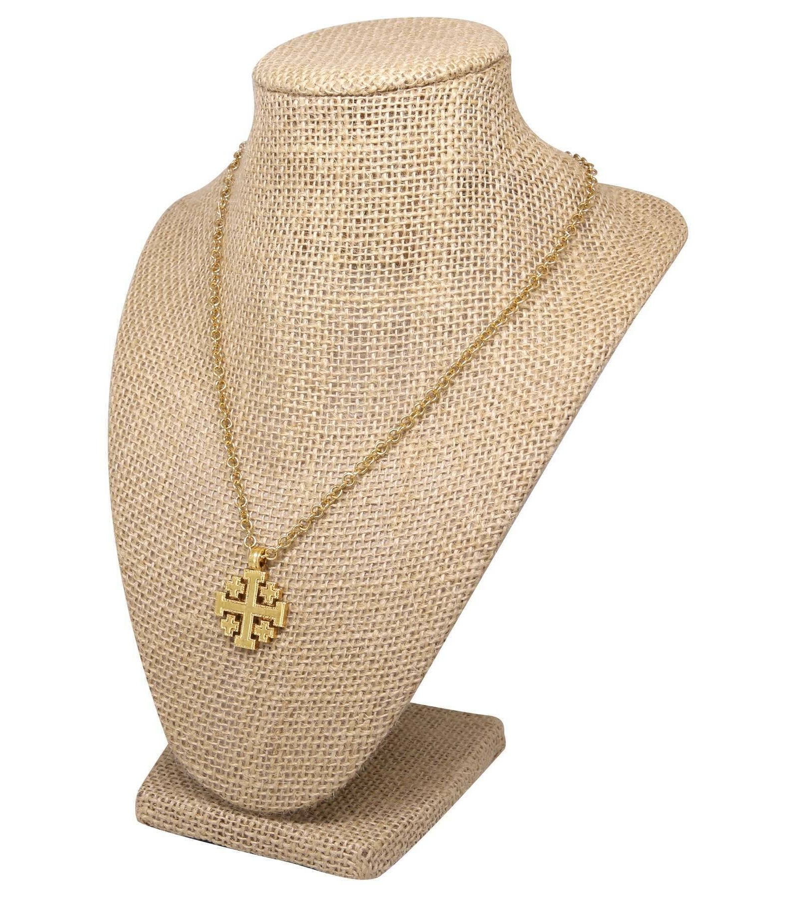 Symbols Of Faith Gold Jerusalem Cross Pendant Necklace 18"