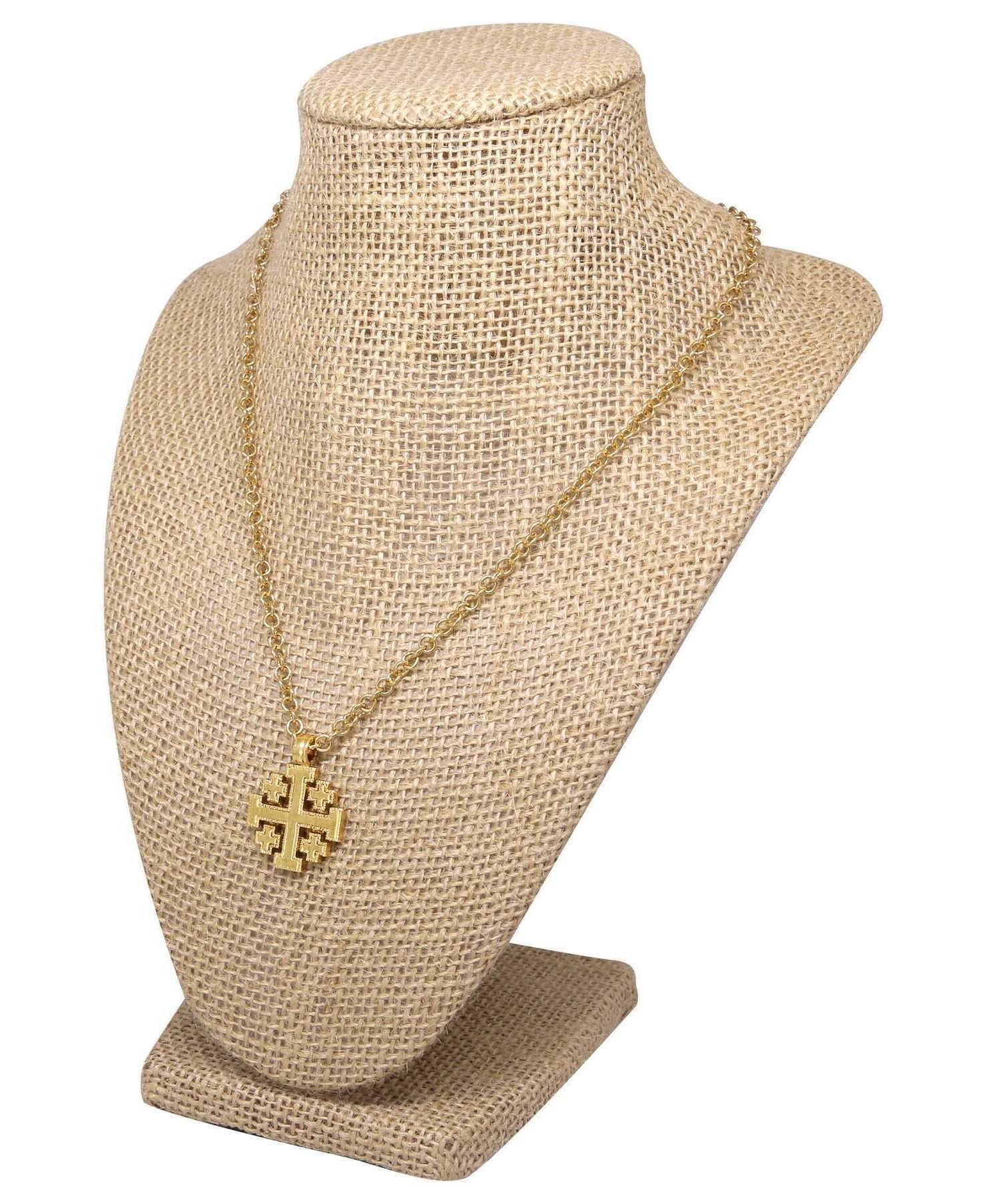 Symbols Of Faith Gold Jerusalem Cross Pendant Necklace 18"