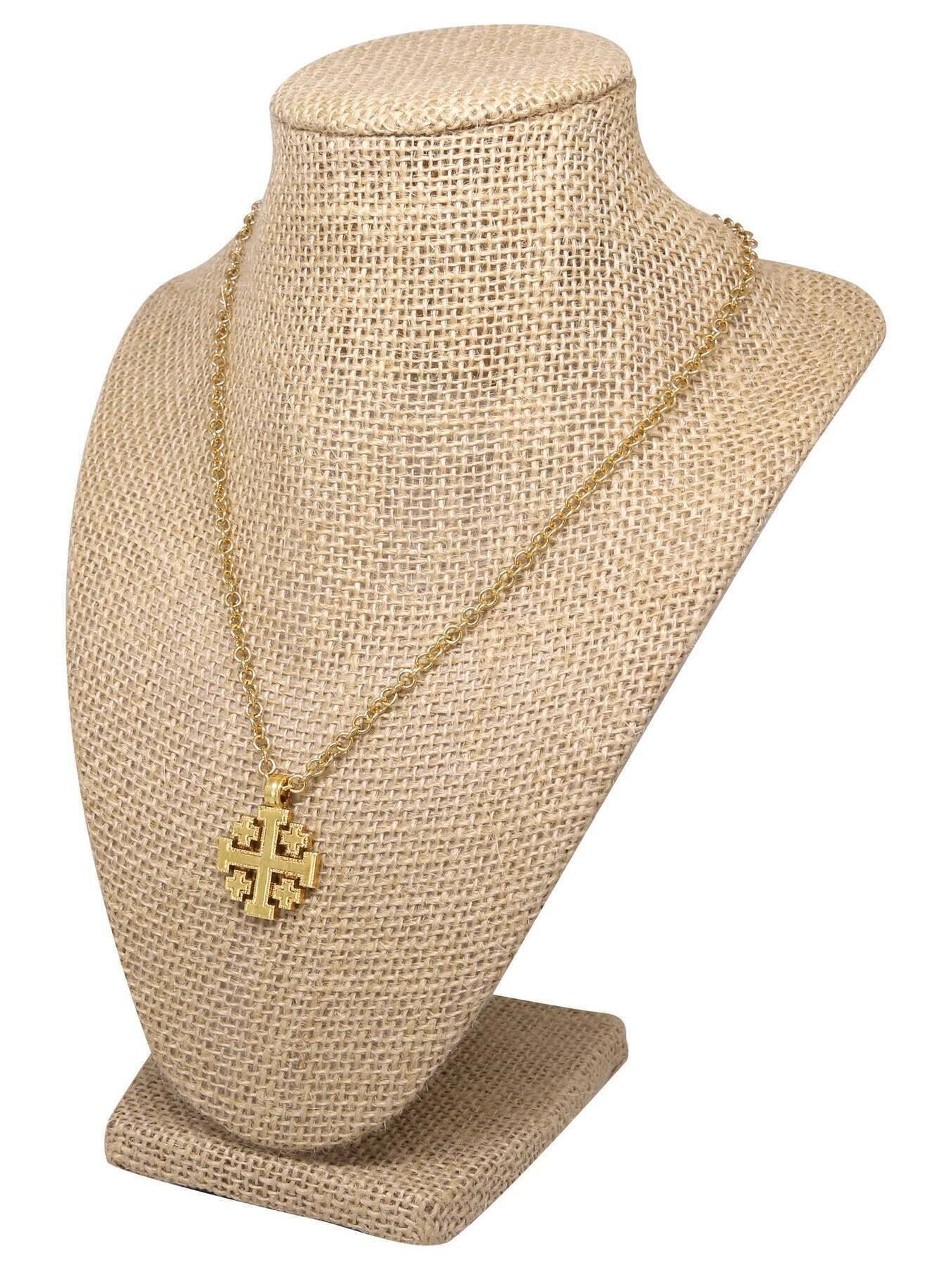 Symbols Of Faith Gold Jerusalem Cross Pendant Necklace 18"