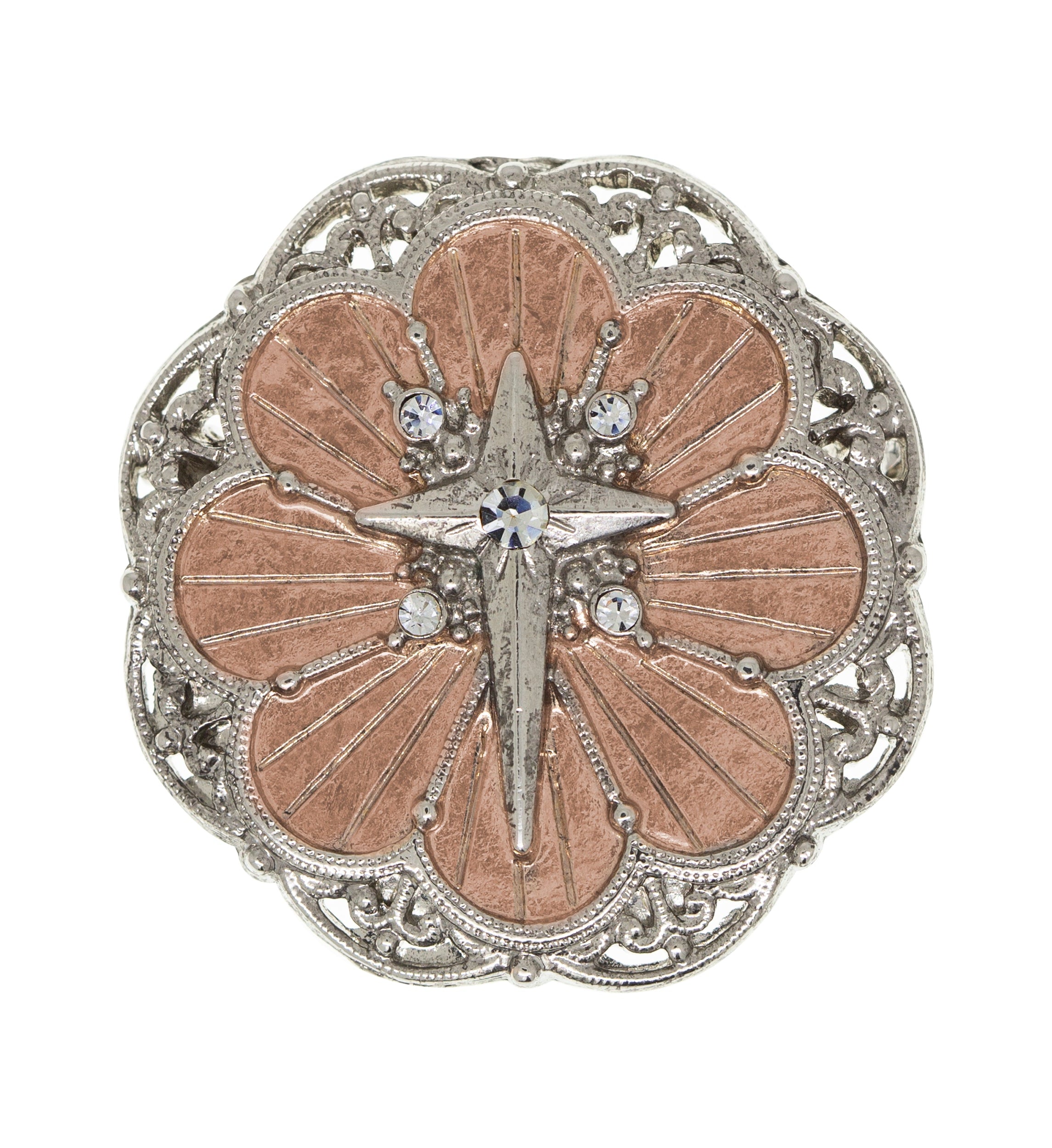 Symbols Of Faith Two Tone Cross Medallion Pin