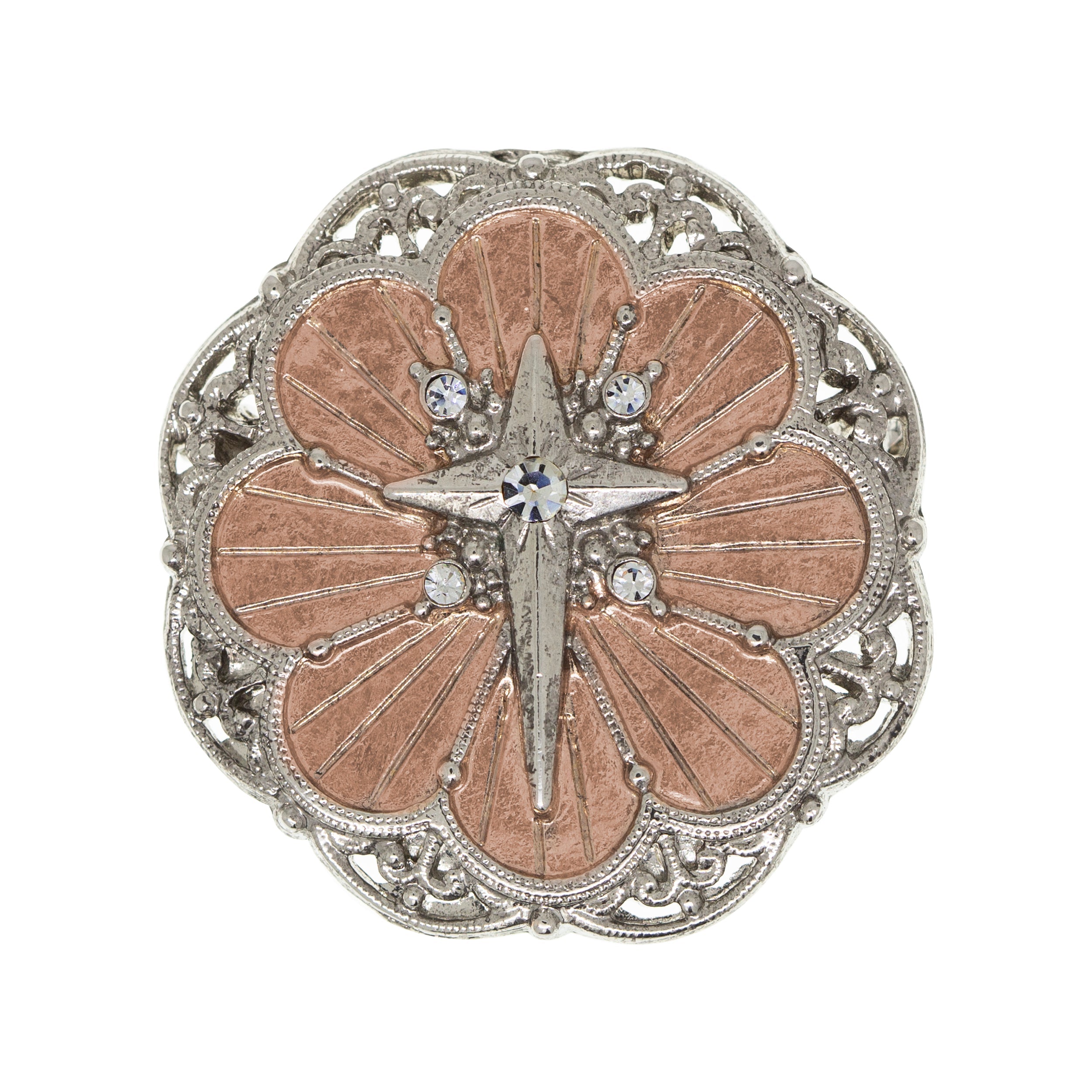 Symbols Of Faith Two Tone Cross Medallion Pin