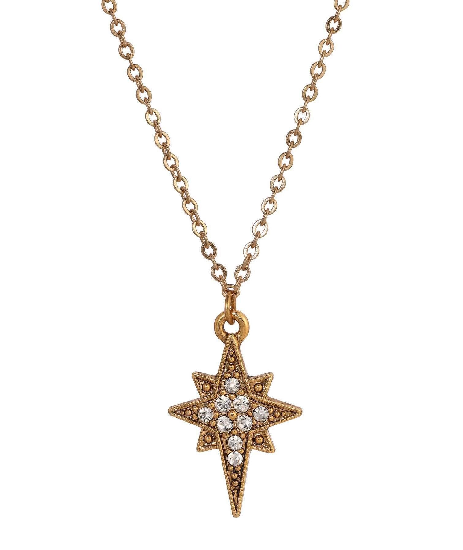Symbols Of Faith Star Of Bethlehem Crystal Pendant Necklace 16"