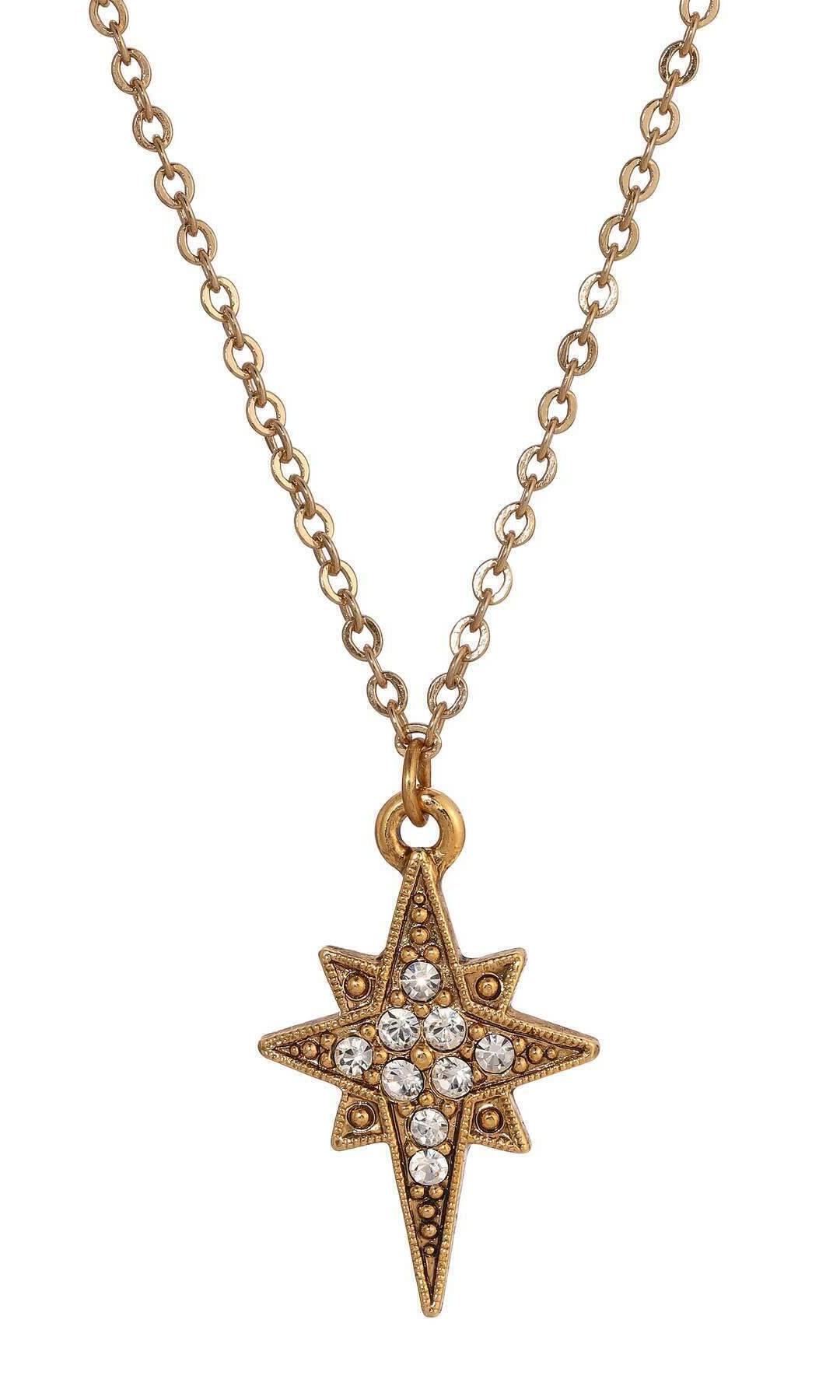 Symbols Of Faith Star Of Bethlehem Crystal Pendant Necklace 16"
