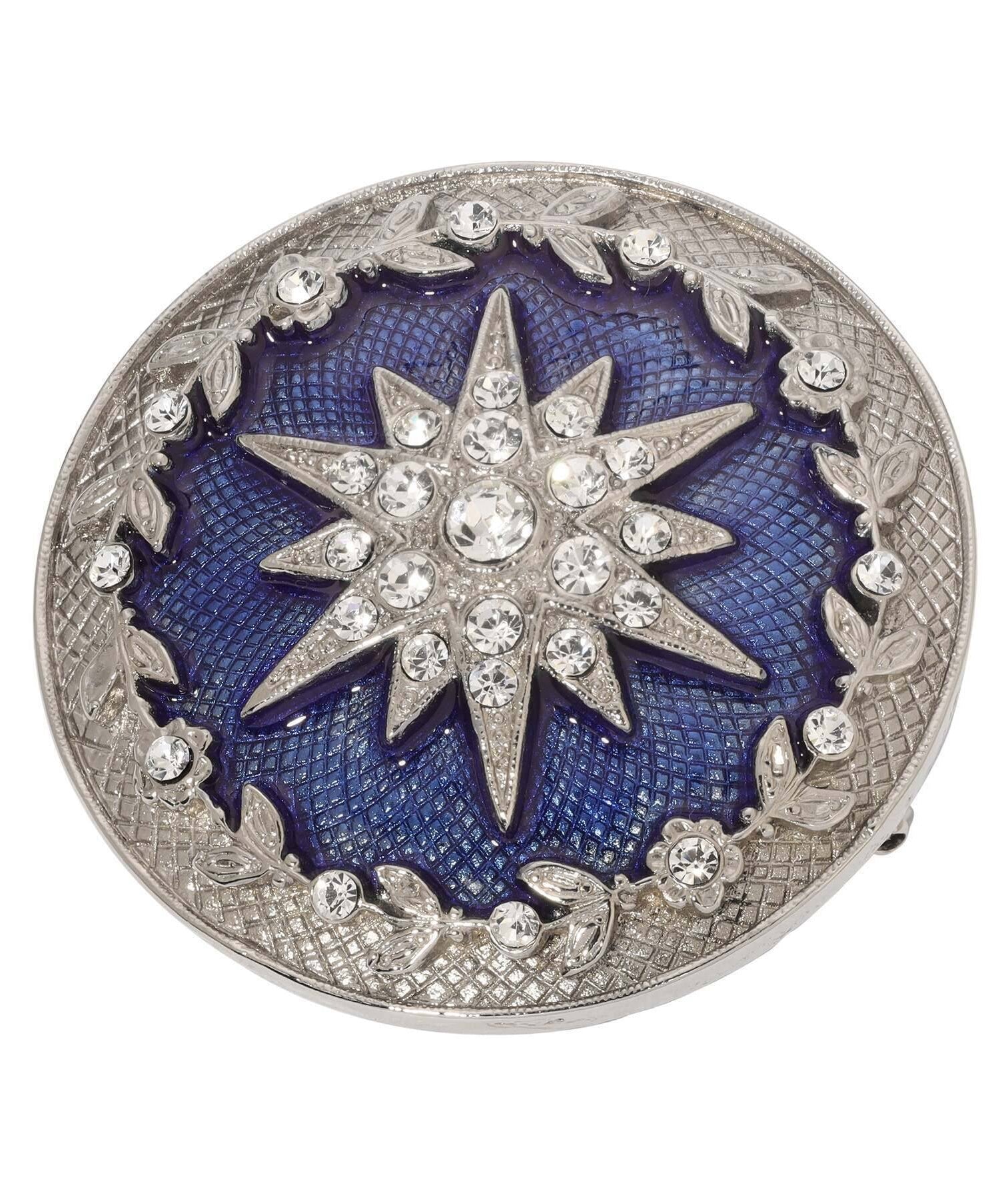 Symbols Of Faith Star Of Bethlehem Crystal Enamel Round Pin