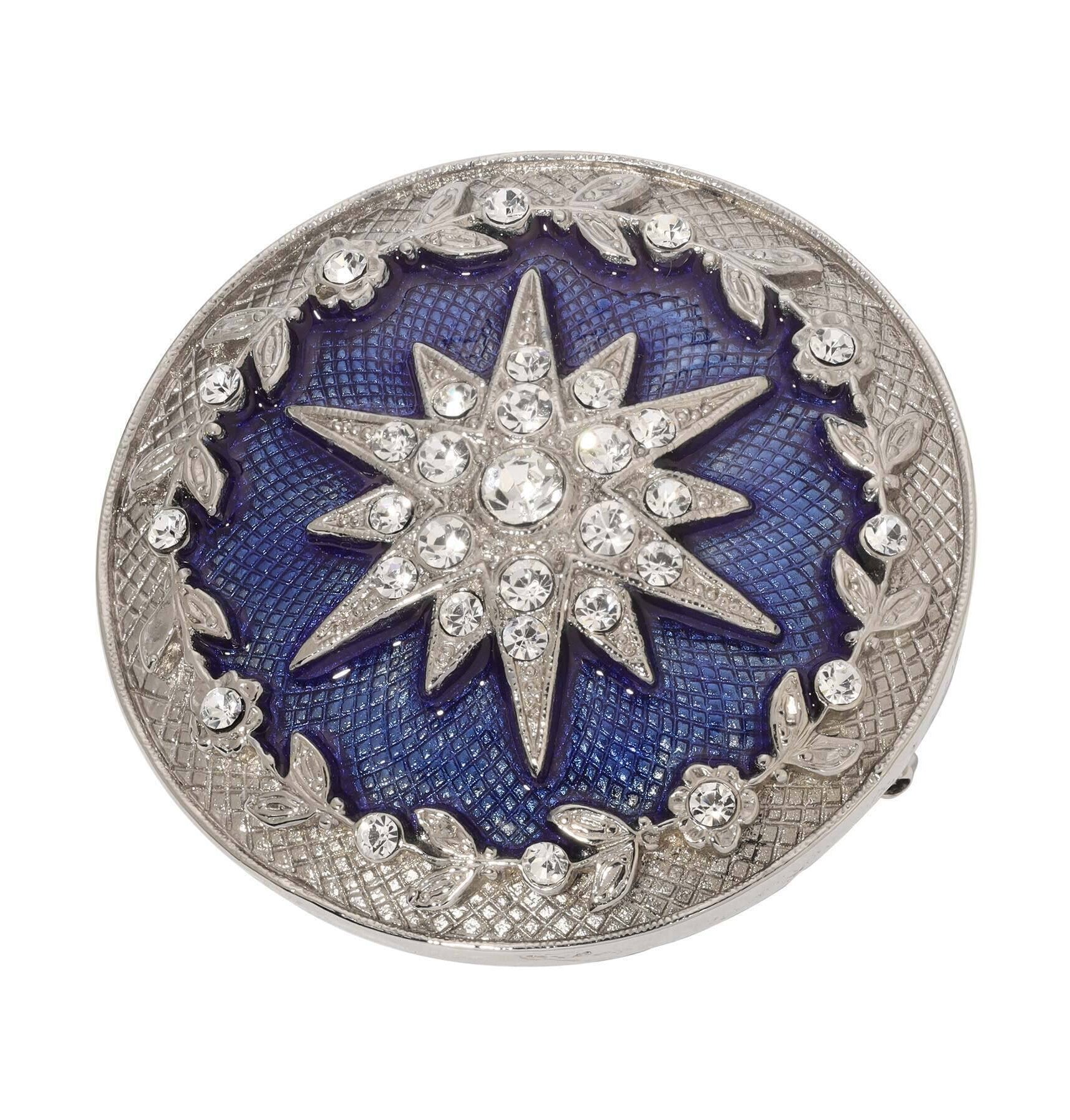 Symbols Of Faith Star Of Bethlehem Crystal Enamel Round Pin