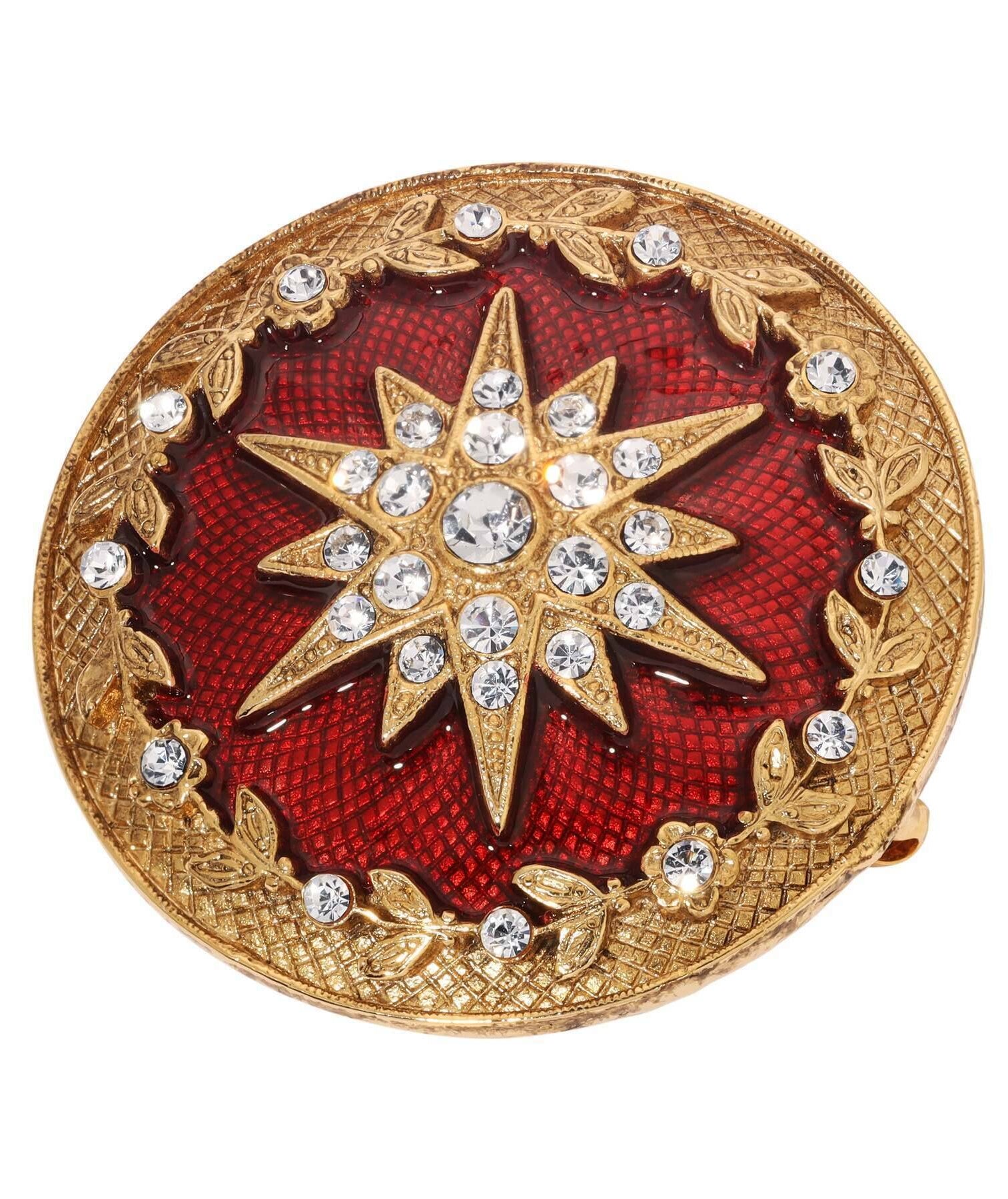 Symbols Of Faith Star Of Bethlehem Crystal Enamel Round Pin