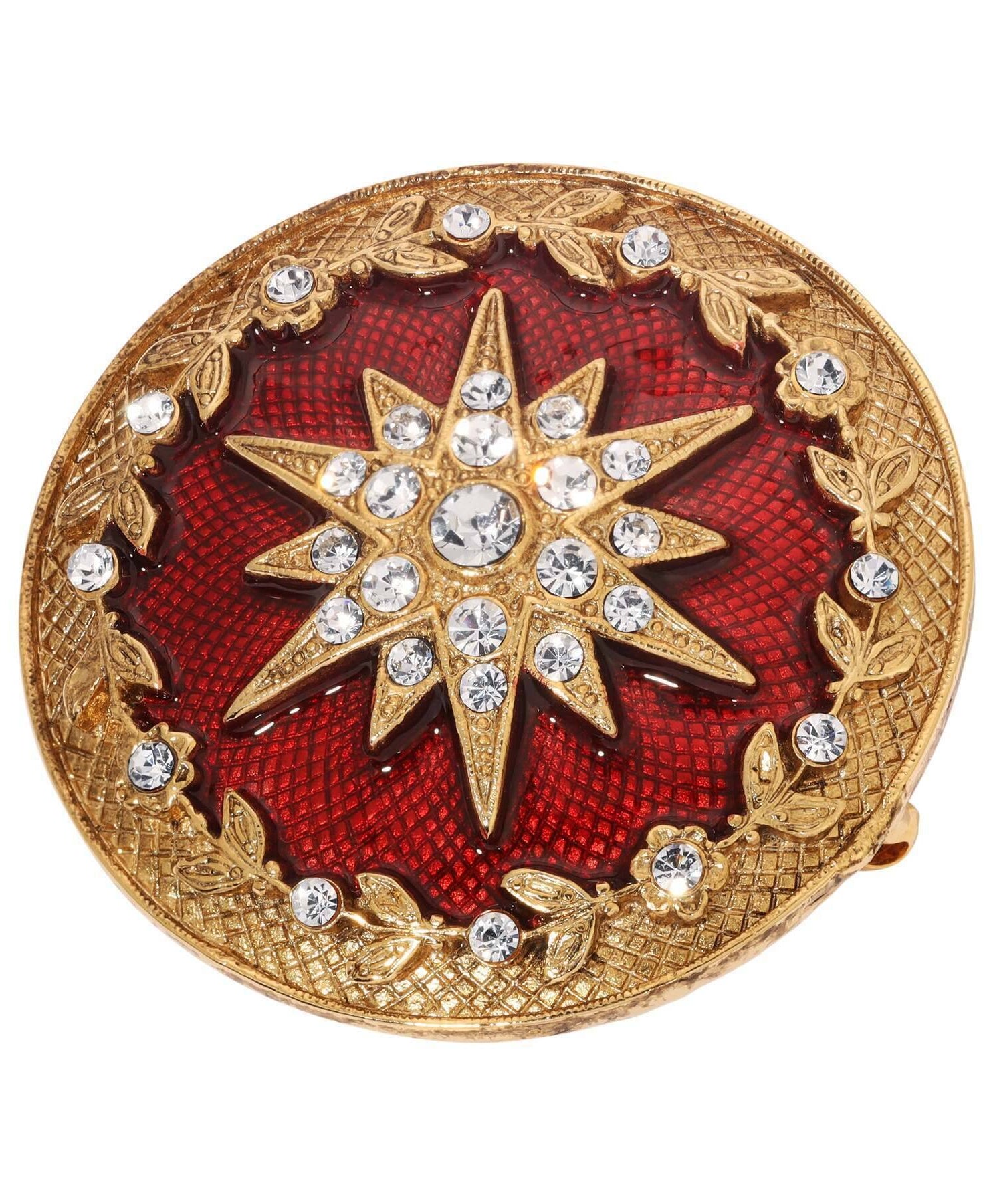 Symbols Of Faith Star Of Bethlehem Crystal Enamel Round Pin