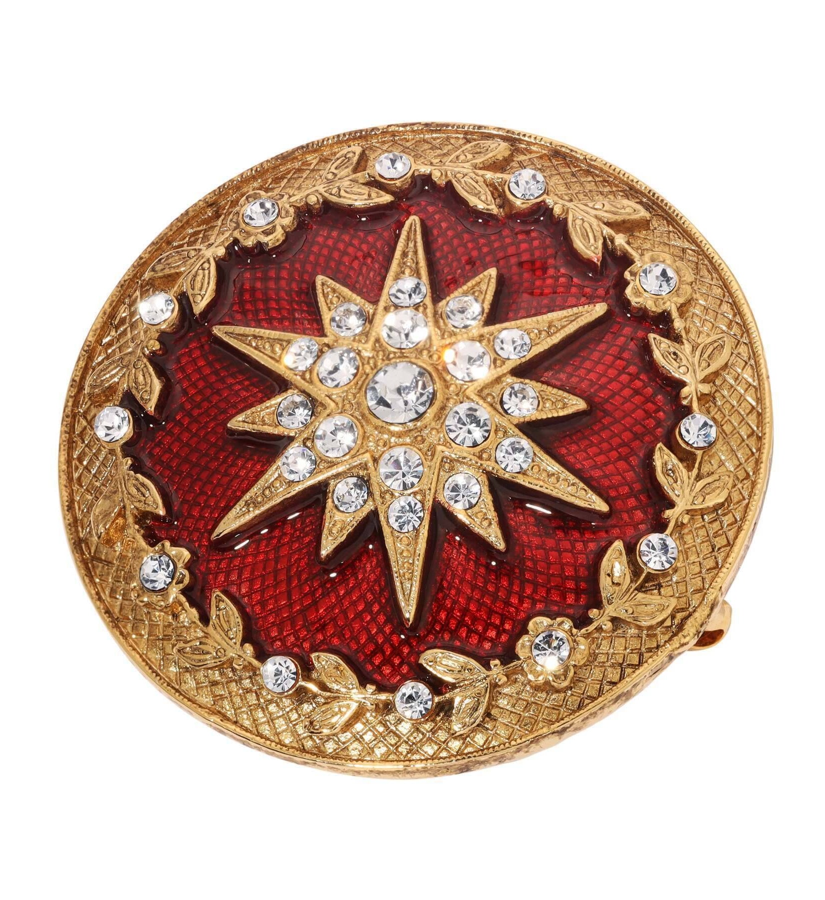 Symbols Of Faith Star Of Bethlehem Crystal Enamel Round Pin