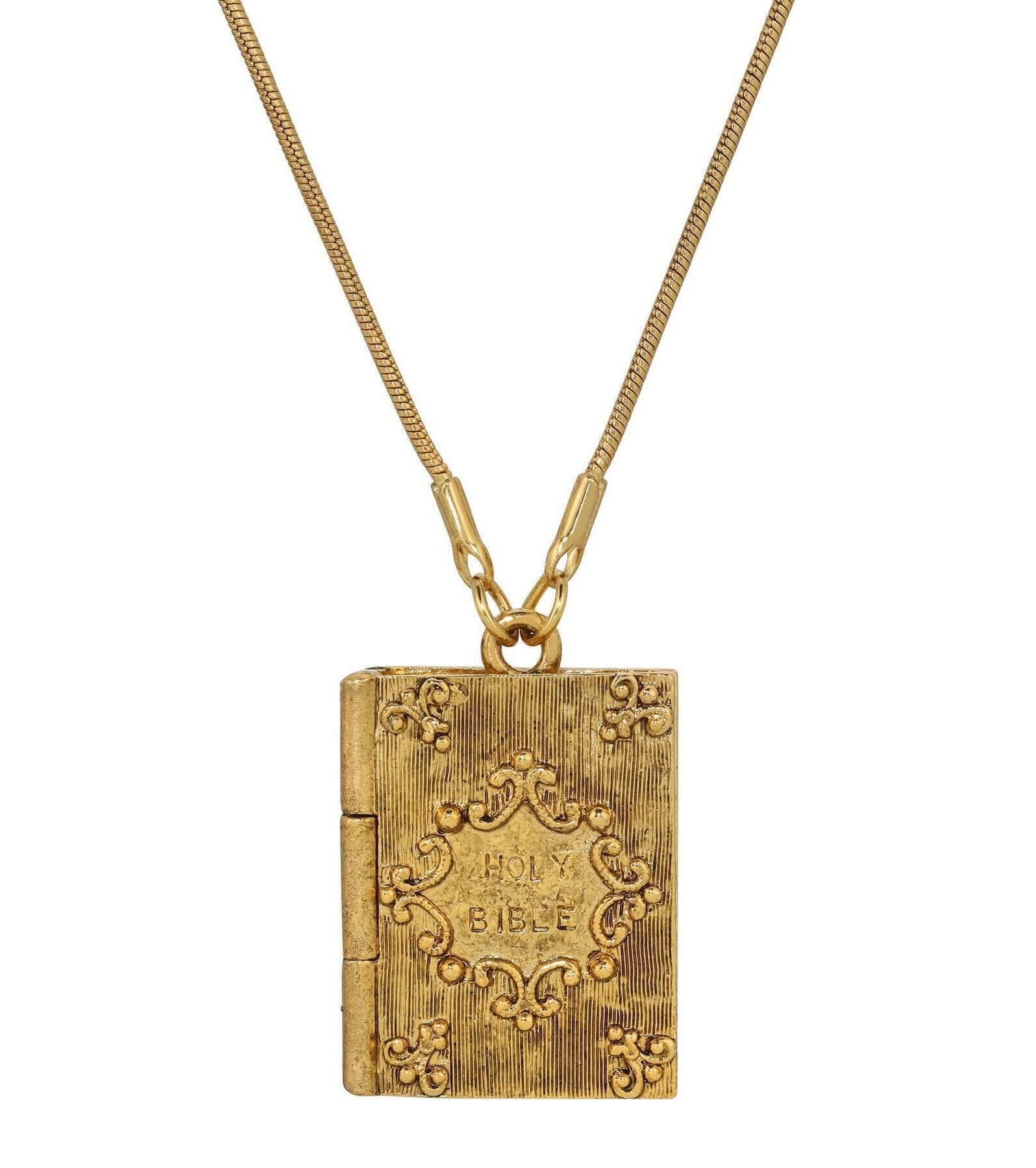 Symbols Of Faith Psalm 23:4 Holy Bible Locket Pendant Necklace 32"