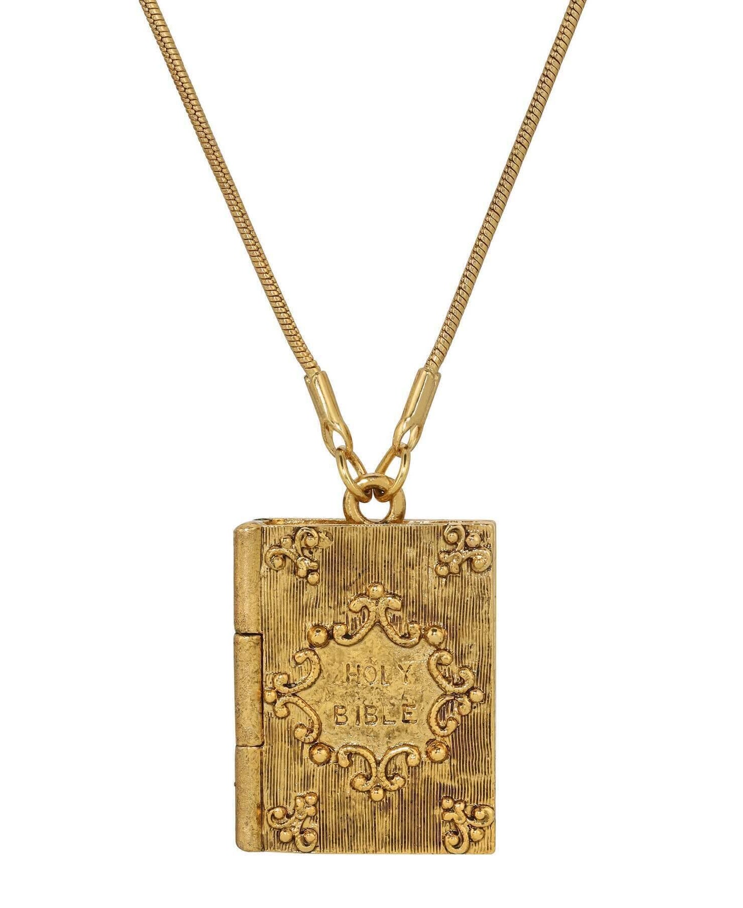 Symbols Of Faith Psalm 23:4 Holy Bible Locket Pendant Necklace 32"