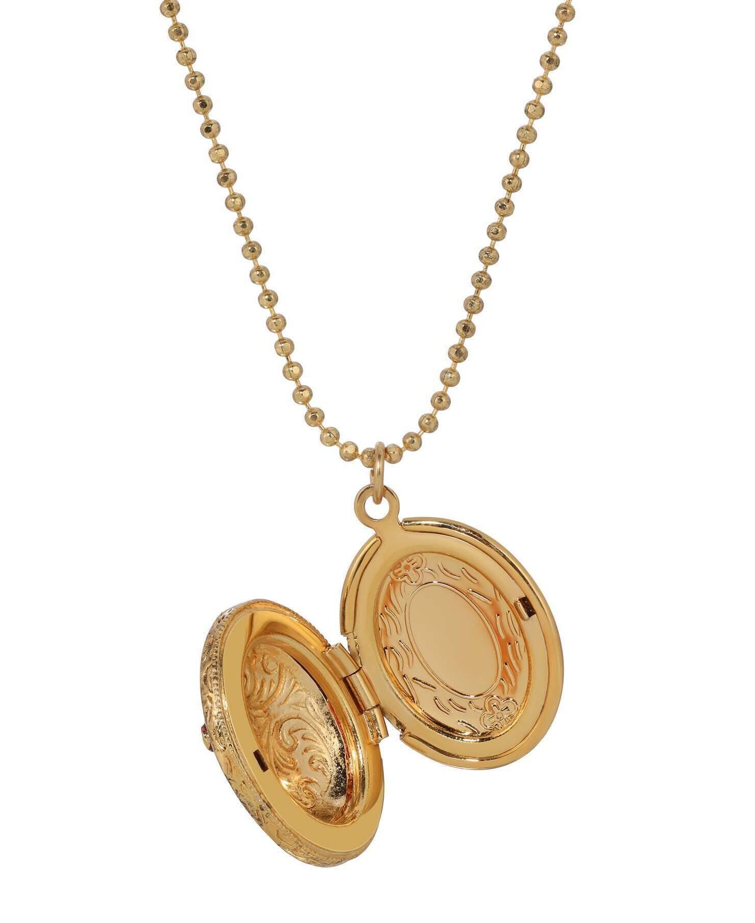 Symbols Of Faith Budded Cross Oval Enamel Photo Locket Necklace 18"