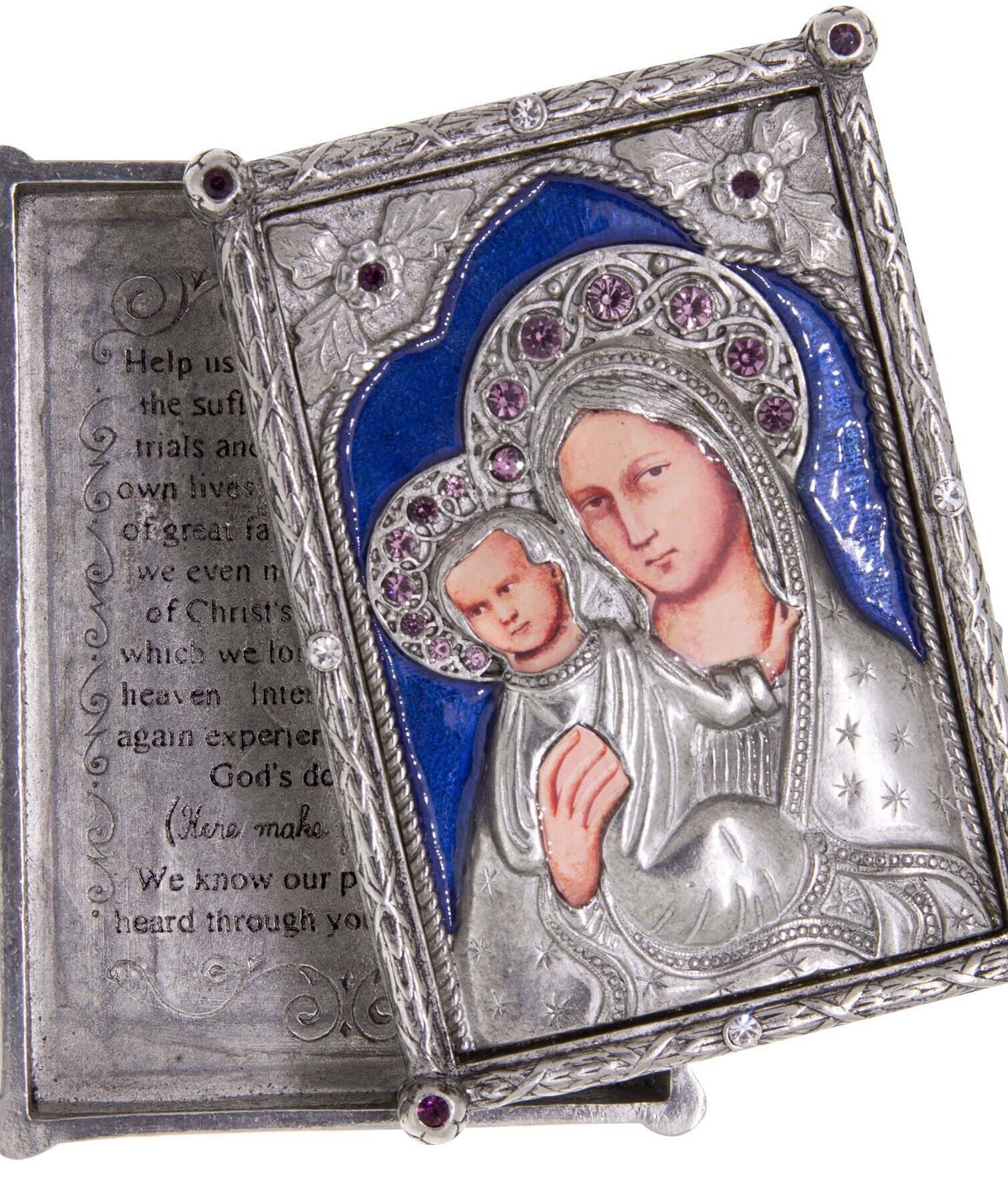 Symbols Of Faith Sapphire Rosary Amethyst Crystal Box