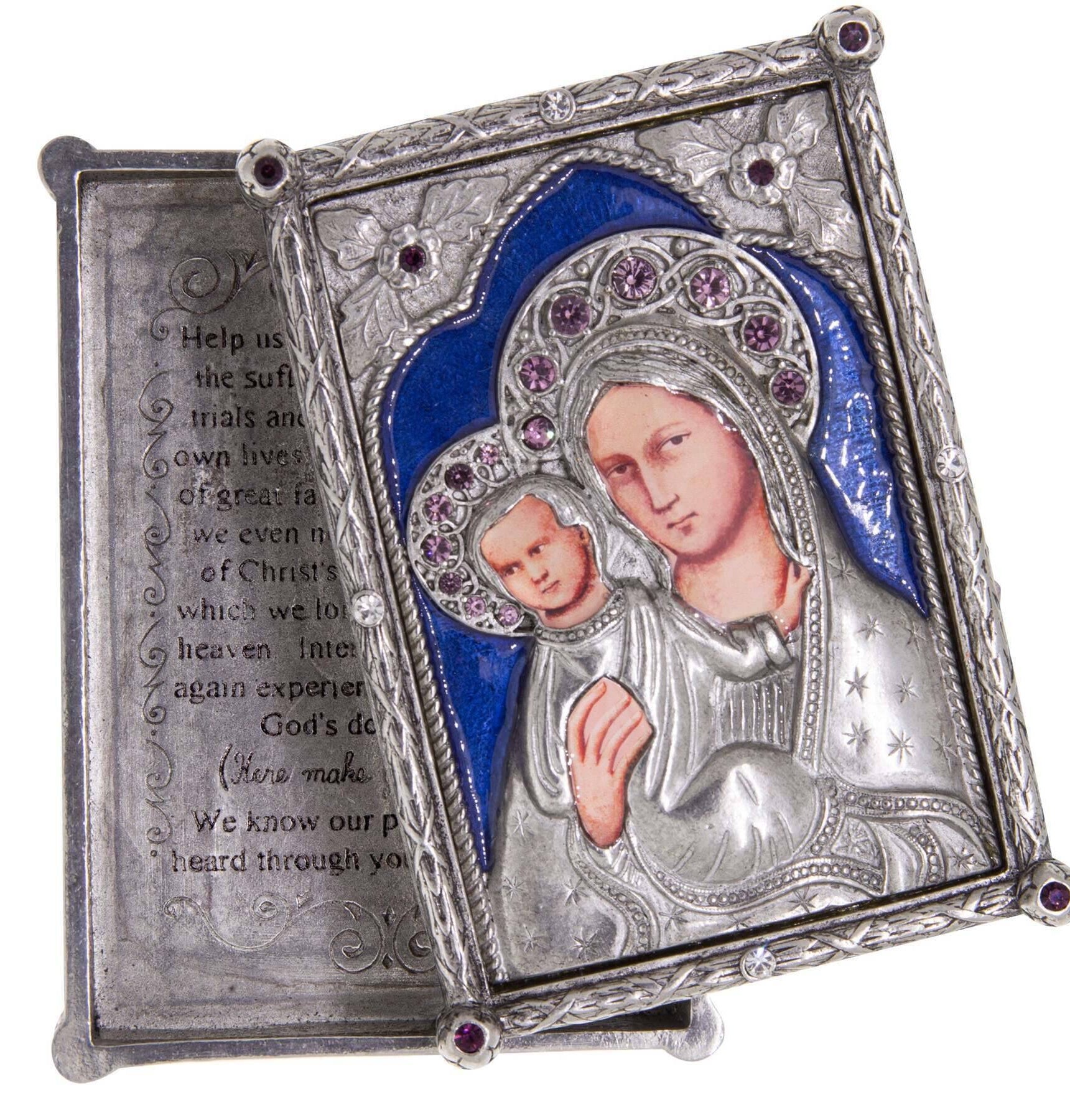 Symbols Of Faith Sapphire Rosary Amethyst Crystal Box