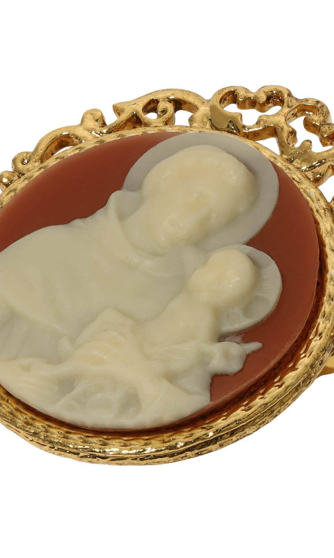 Symbols Of Faith St. Anthony Round Cameo Brooch