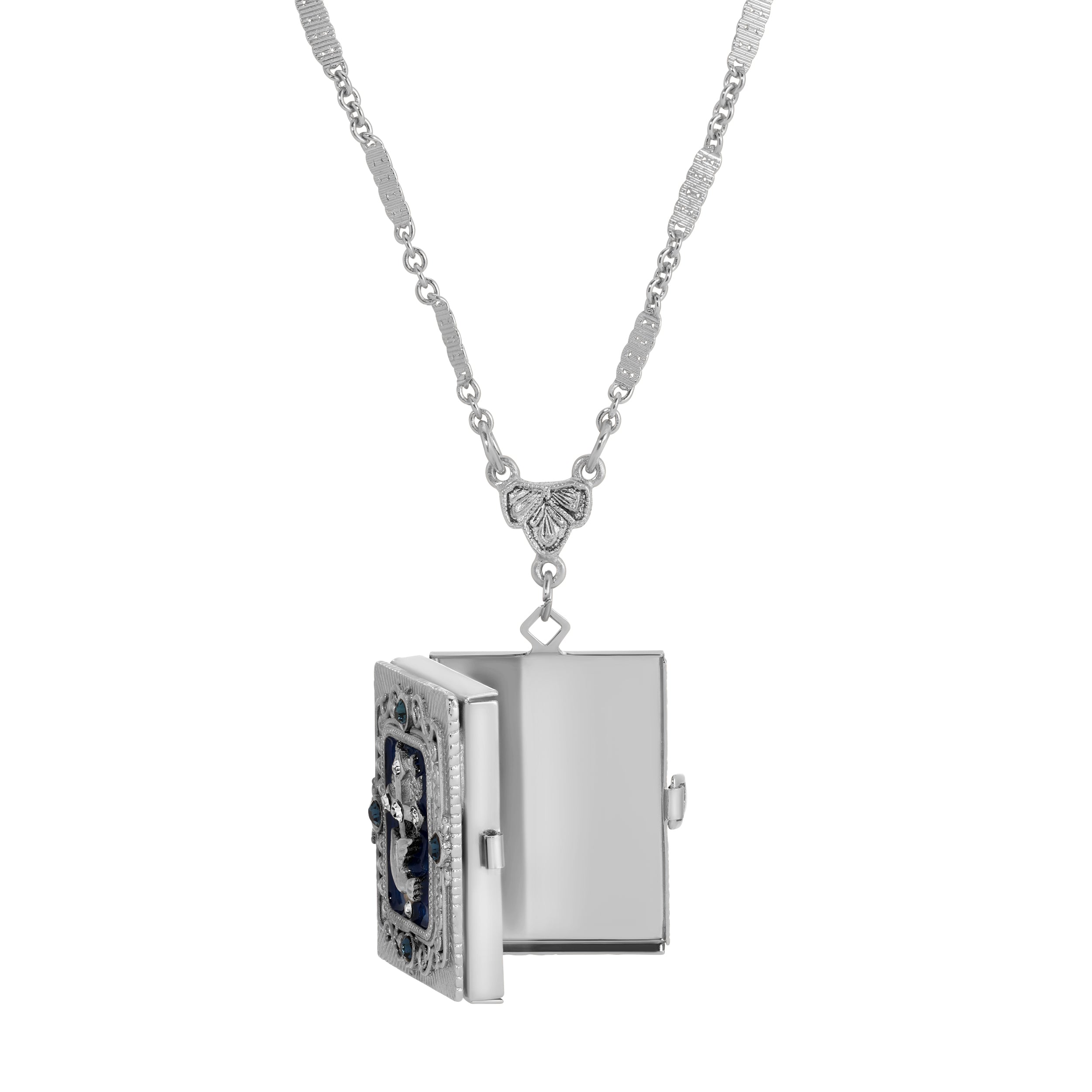 Symbols of Faith Divine Grace Photo Locket Necklace 28"