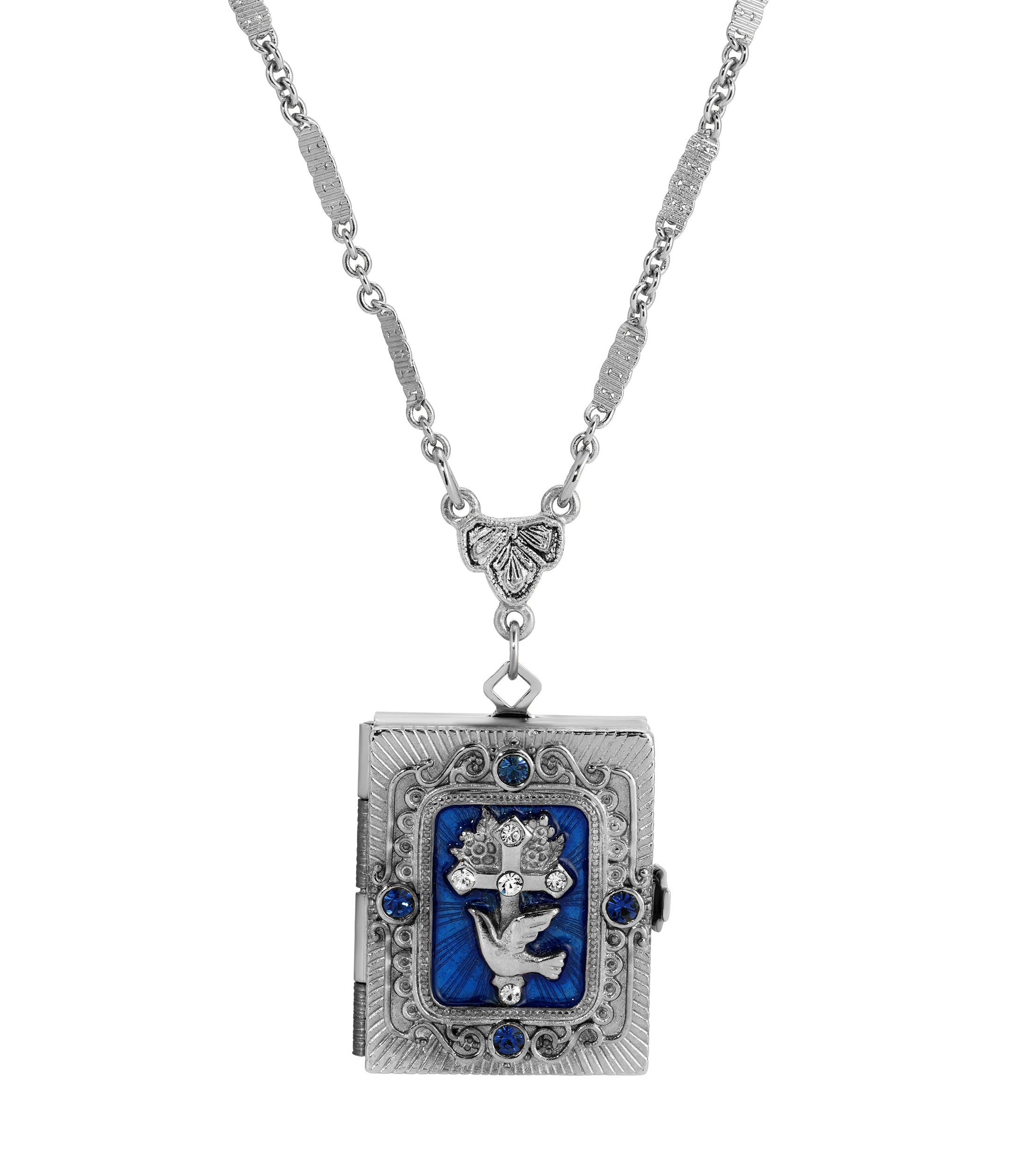 Symbols of Faith Divine Grace Photo Locket Necklace 28"