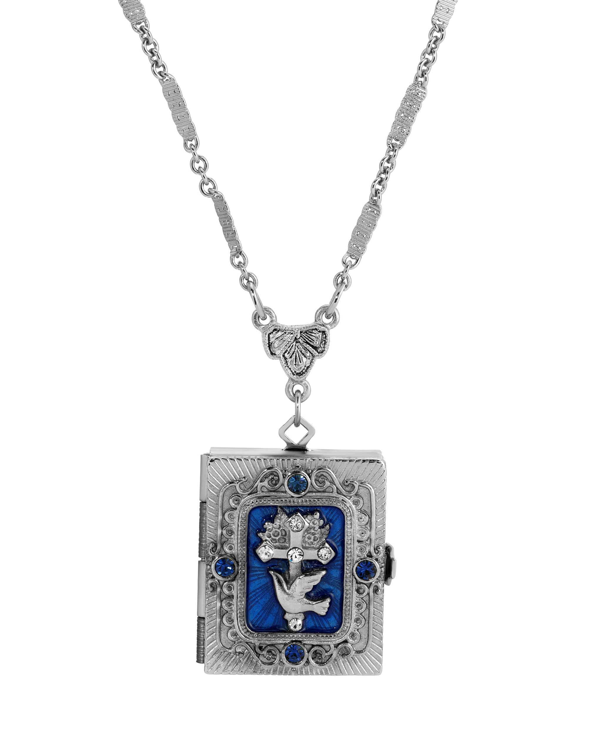 Symbols of Faith Divine Grace Photo Locket Necklace 28"