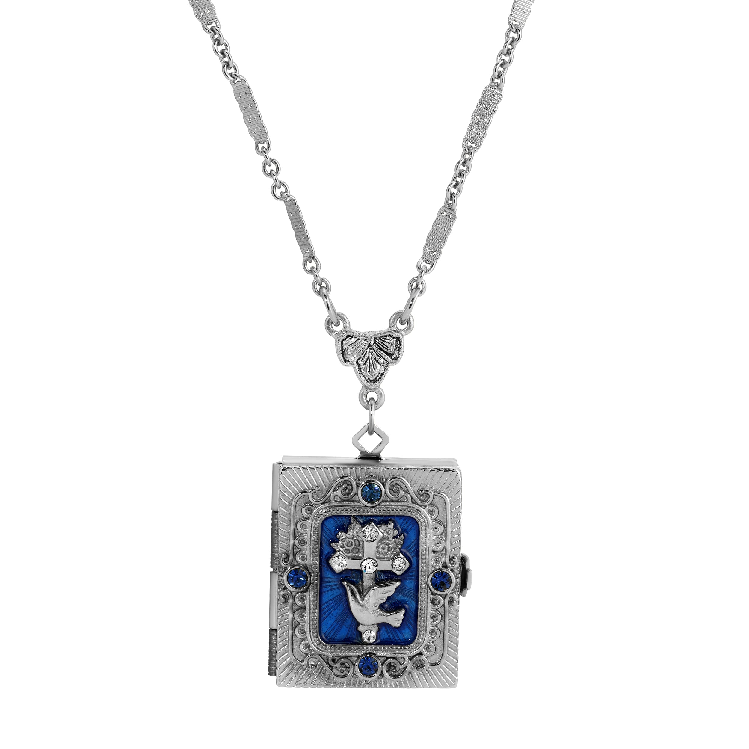 Symbols of Faith Divine Grace Photo Locket Necklace 28"