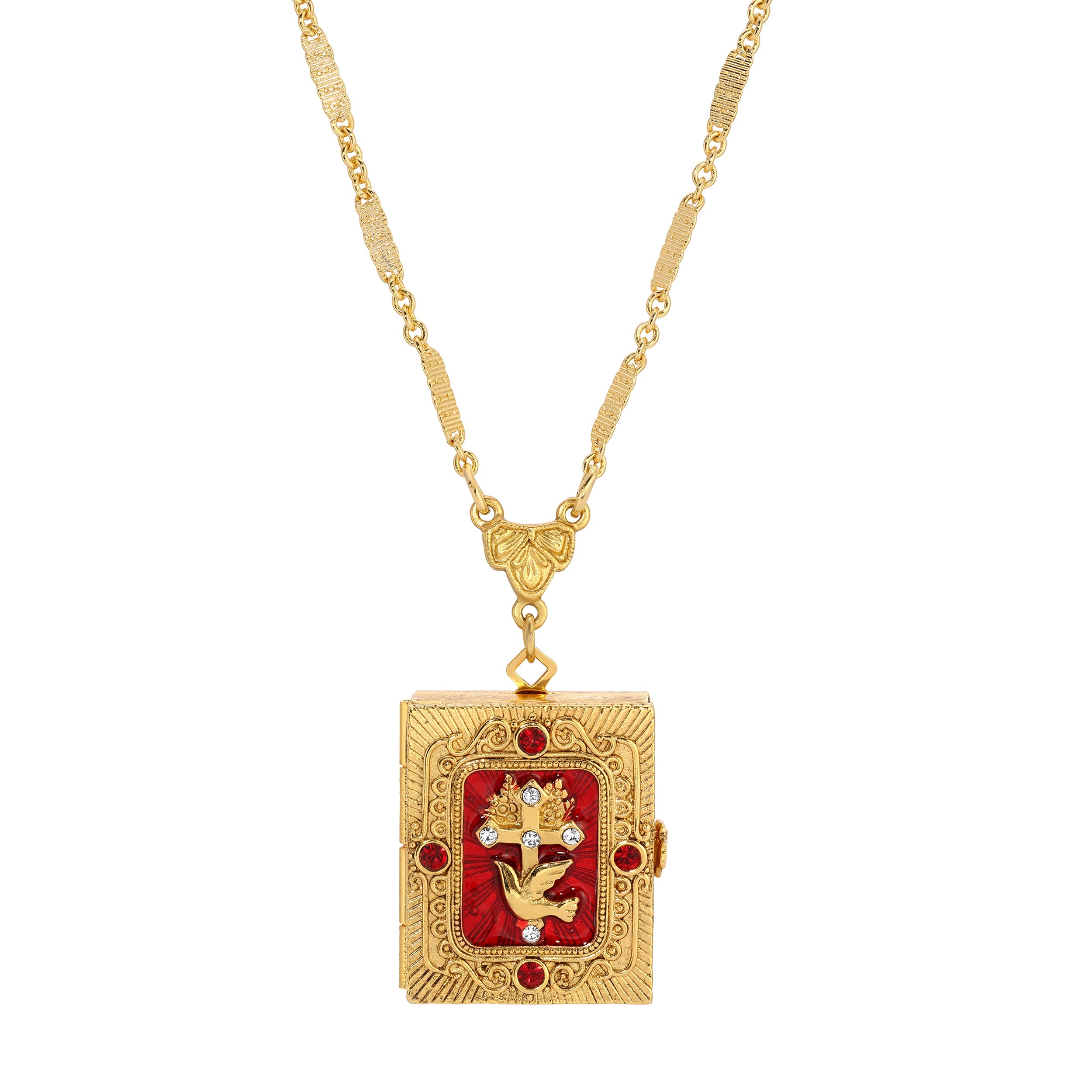 Symbols of Faith Divine Grace Photo Locket Necklace 28"